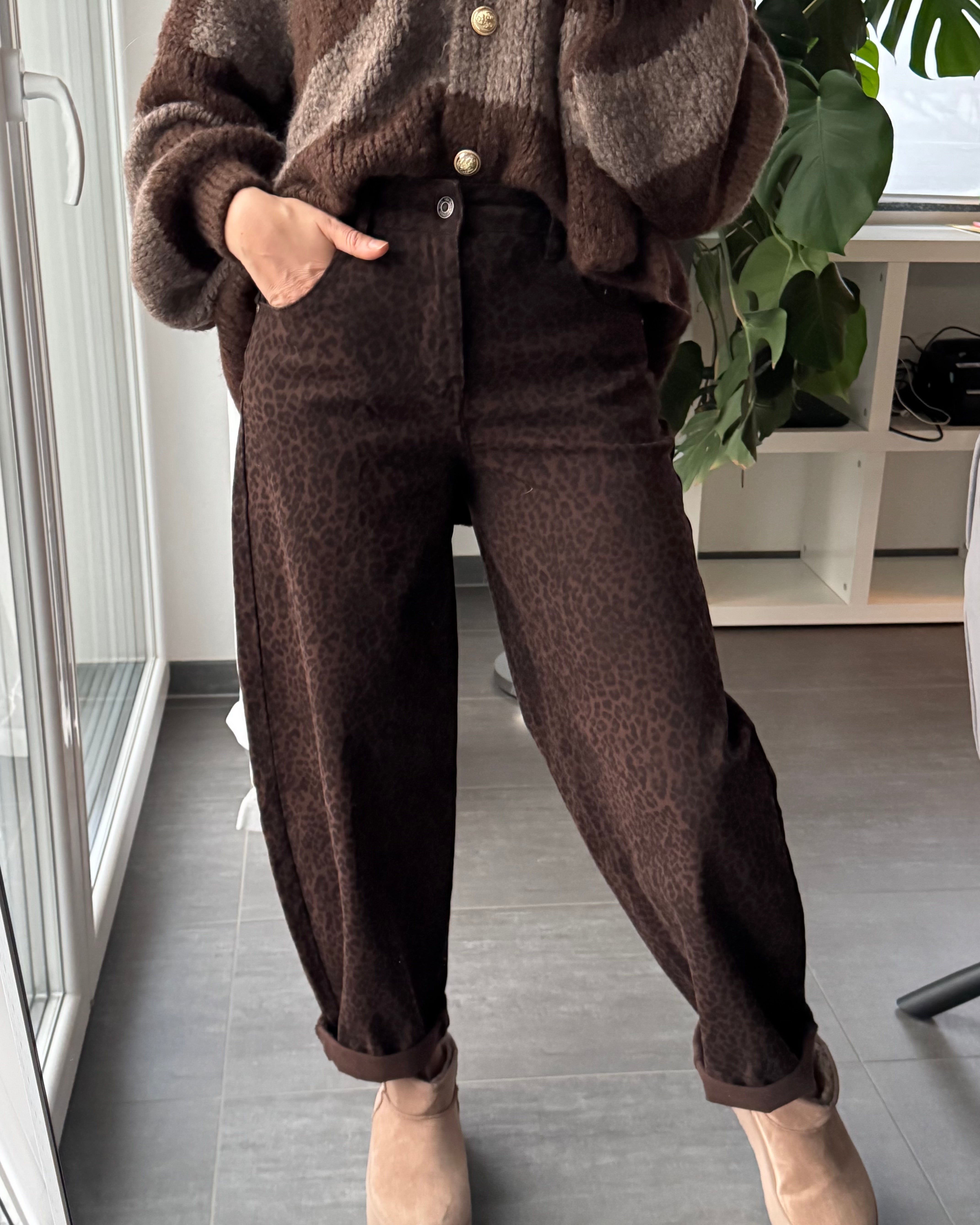 Stretch Balloon Jeans Leo Brown