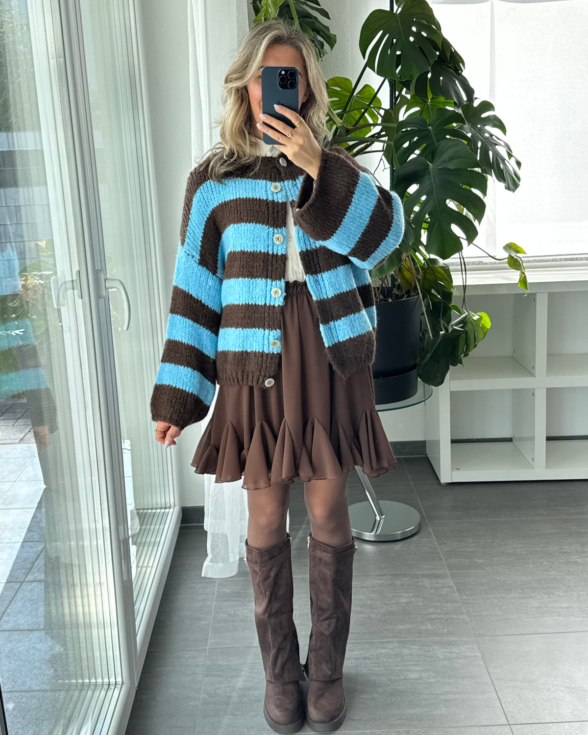 Strickjacke Molly Braun Türkis