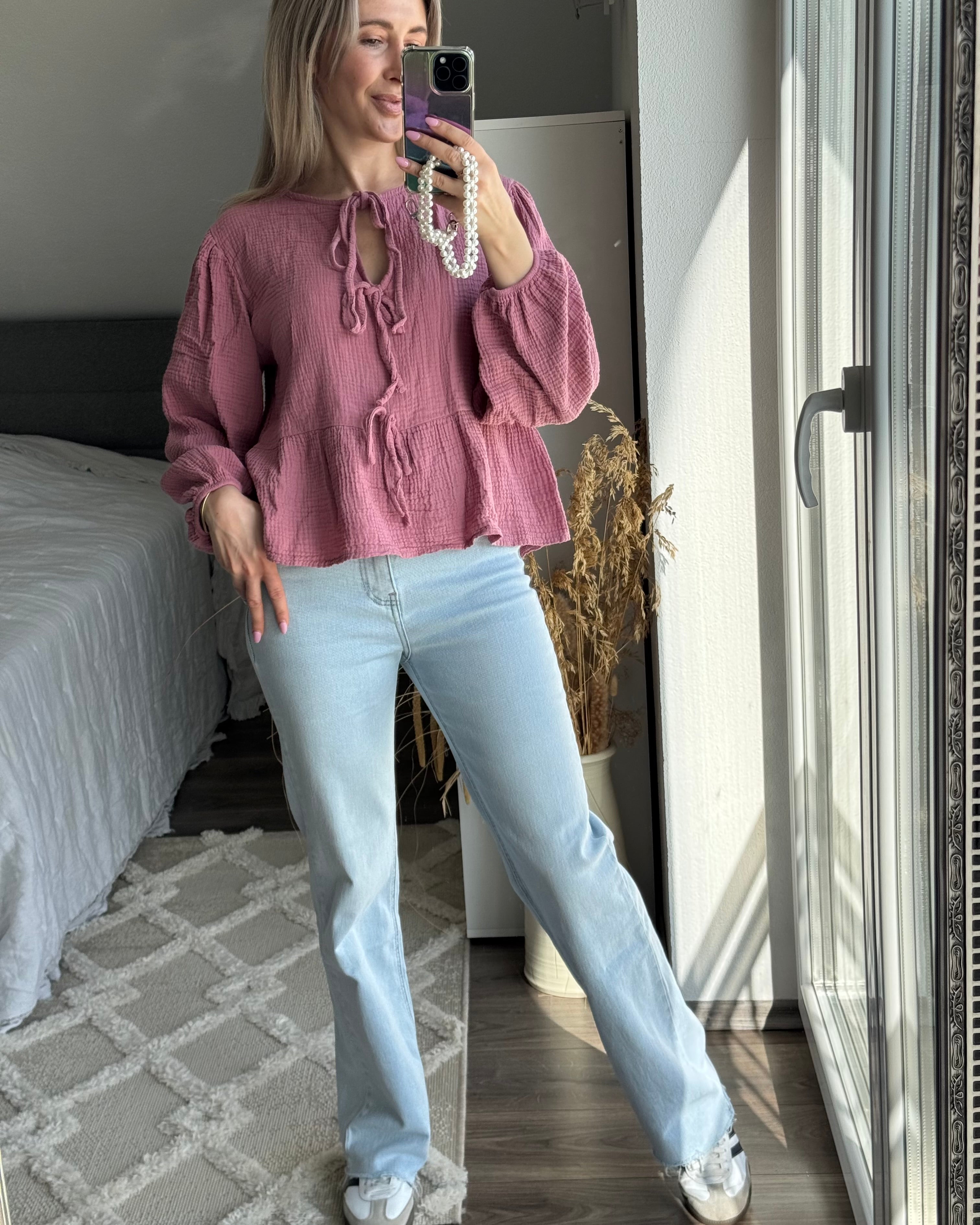 Straight Stretch Jeans hellblau