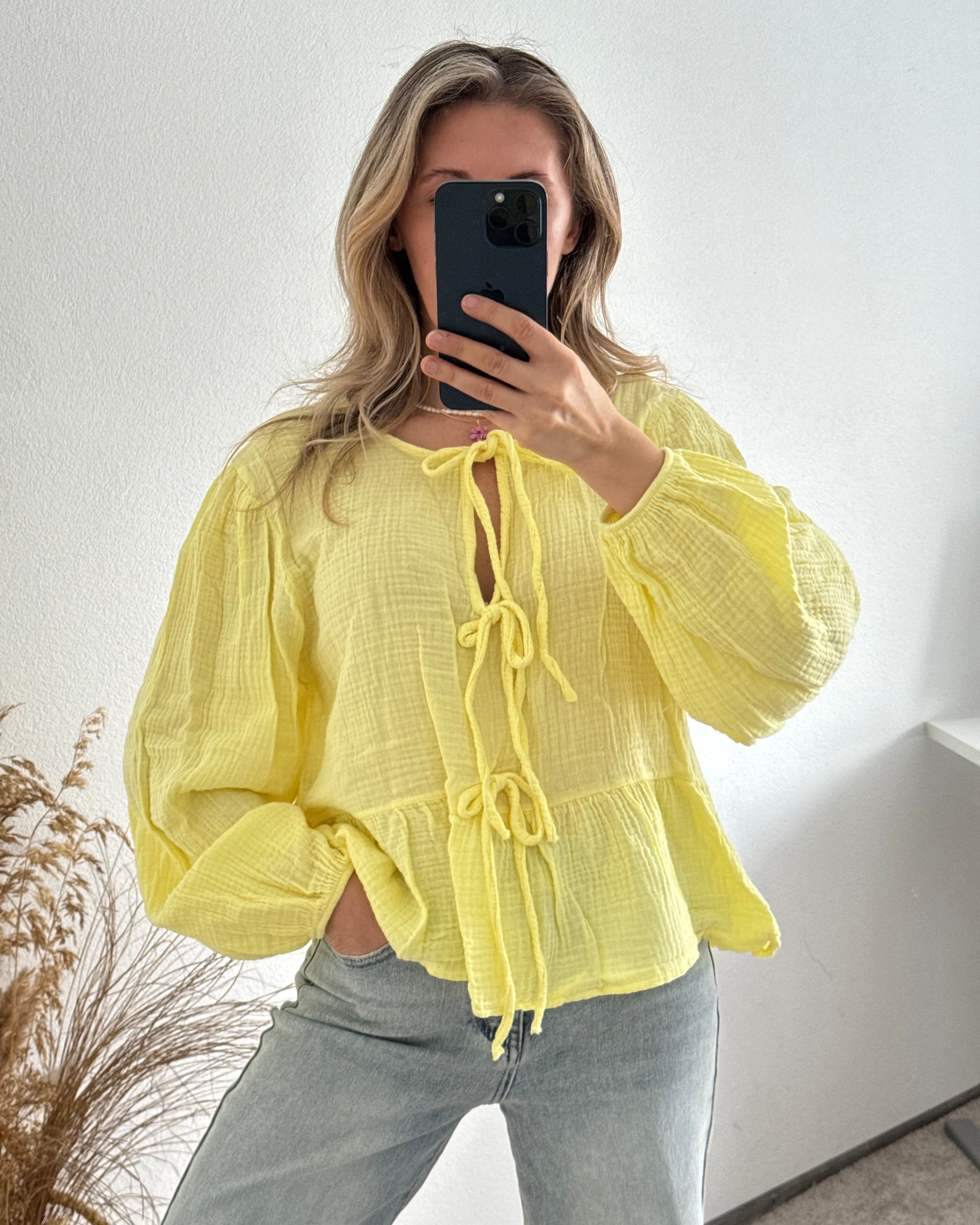Musselinbluse Melly Pastellgelb