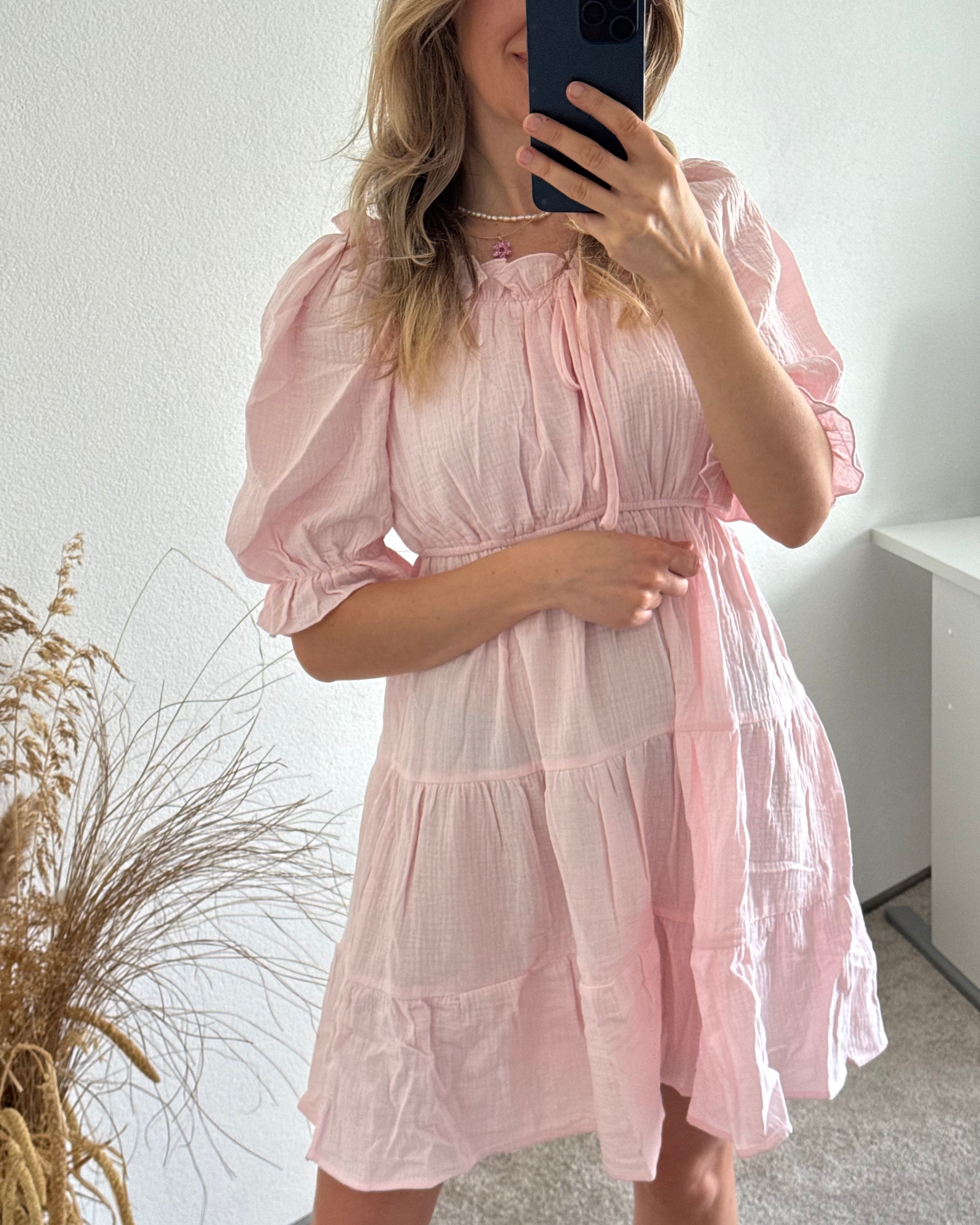 Musselinkleid Frühlingsflüstern Rosa