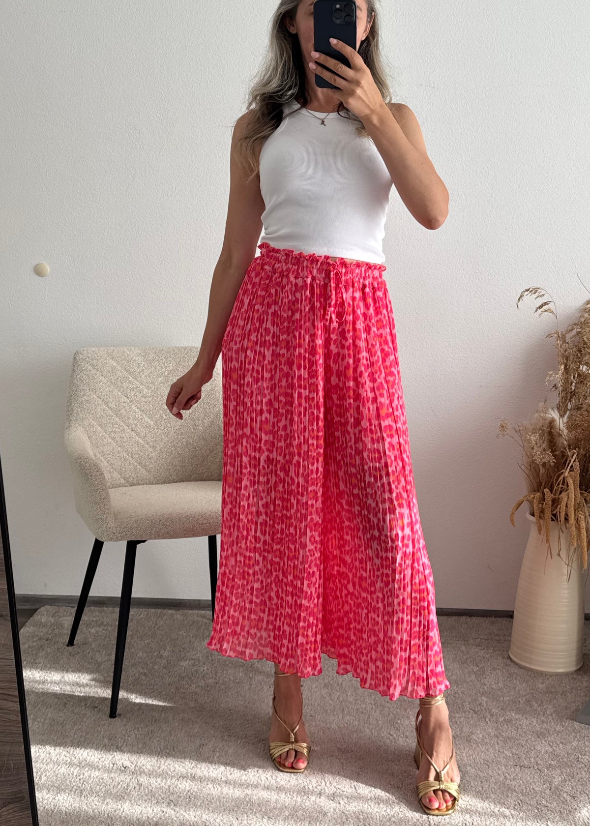 Plisseehose Leo Pink Orange