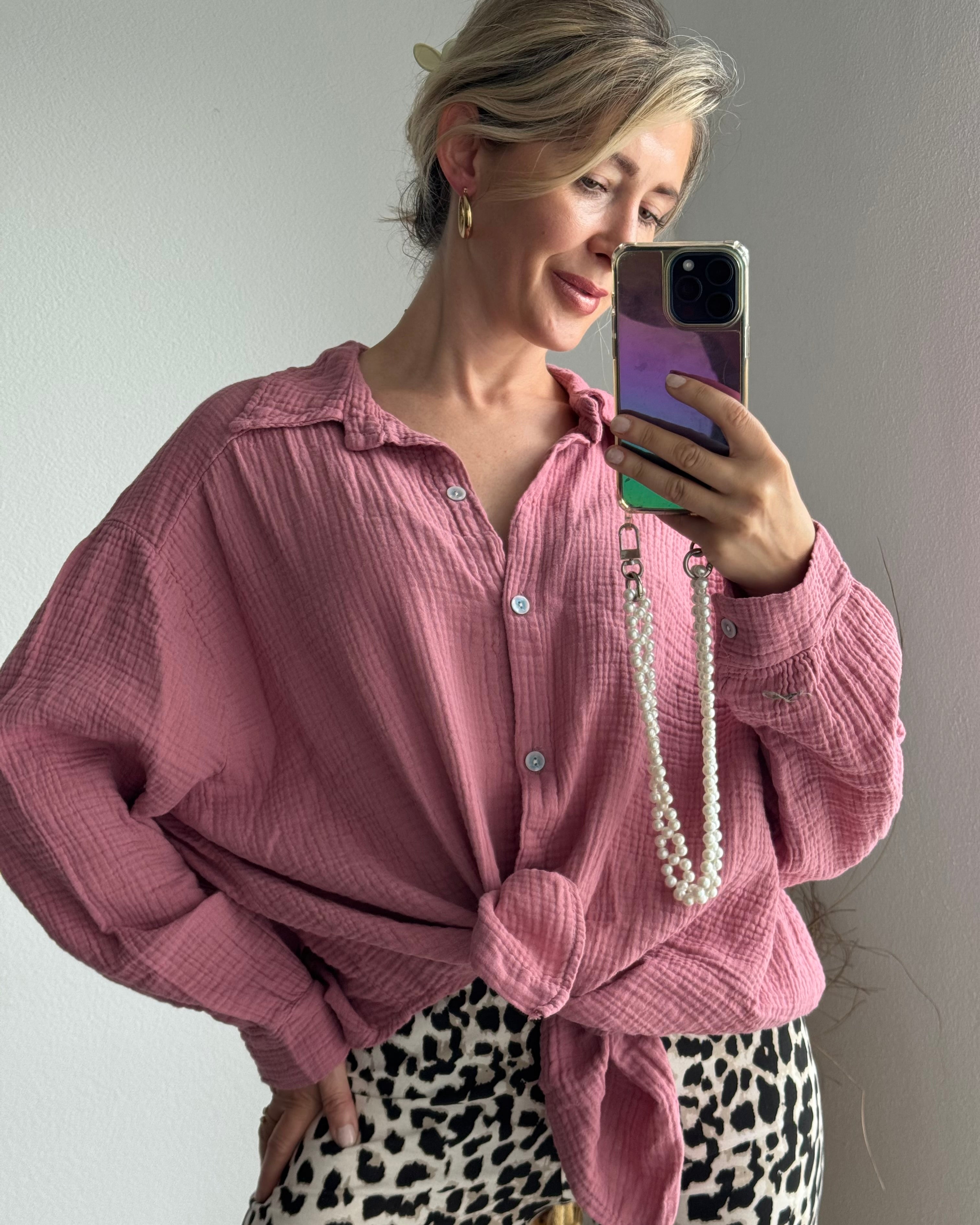 Musselinbluse Pastellgelb