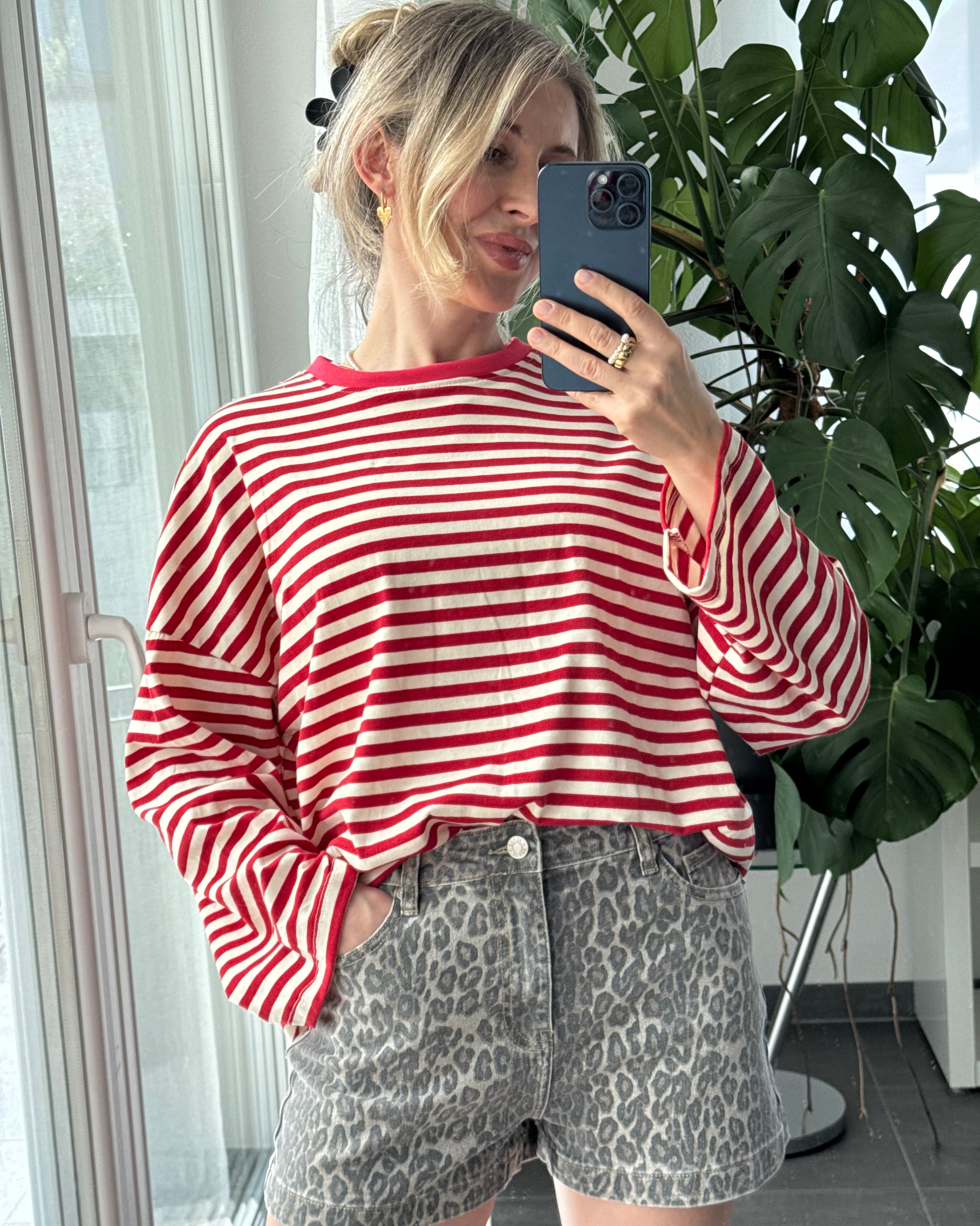 Sugar Stripe Longsleeve Rot