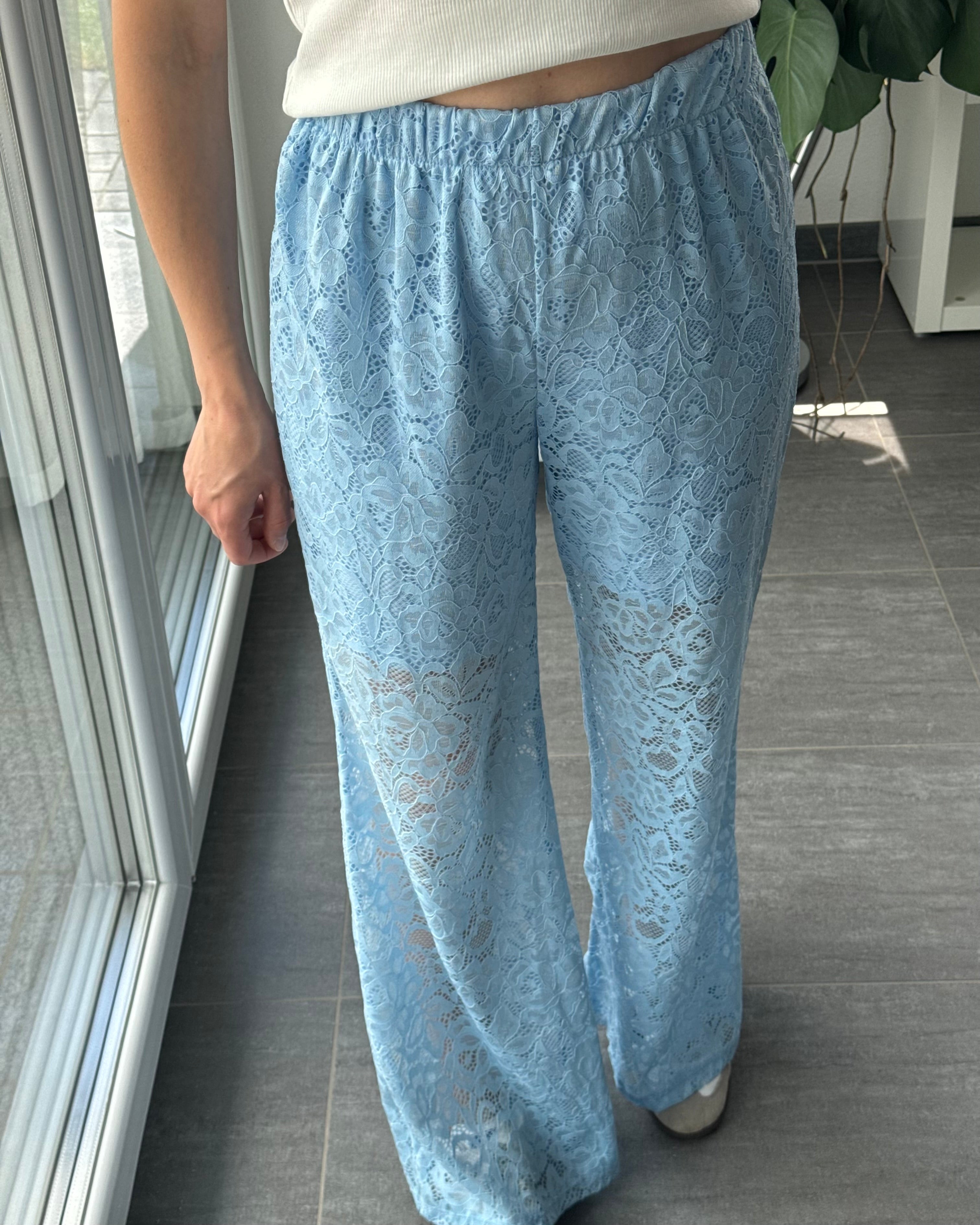 Spitzenhose blau