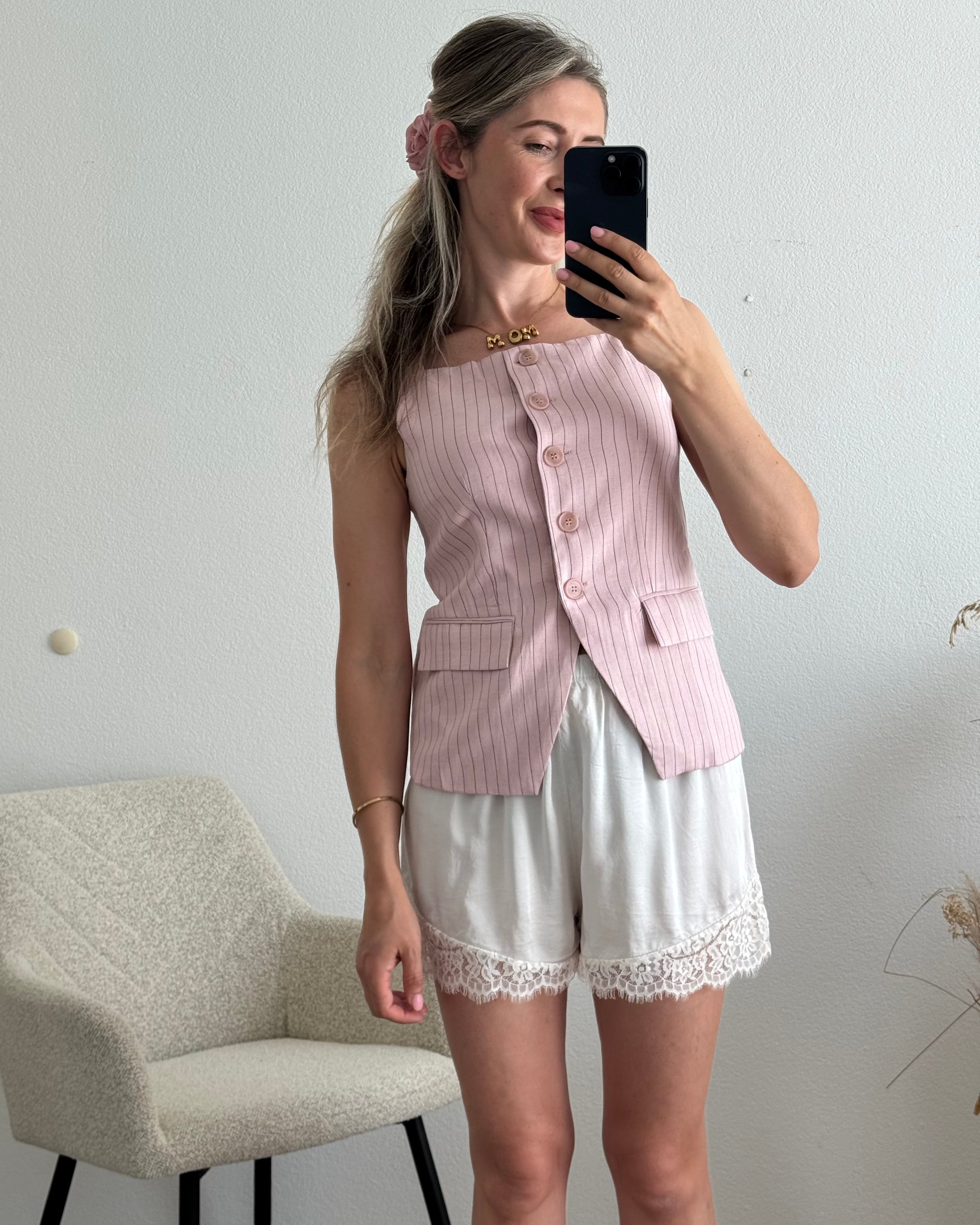 Spitzen Shorts Beige