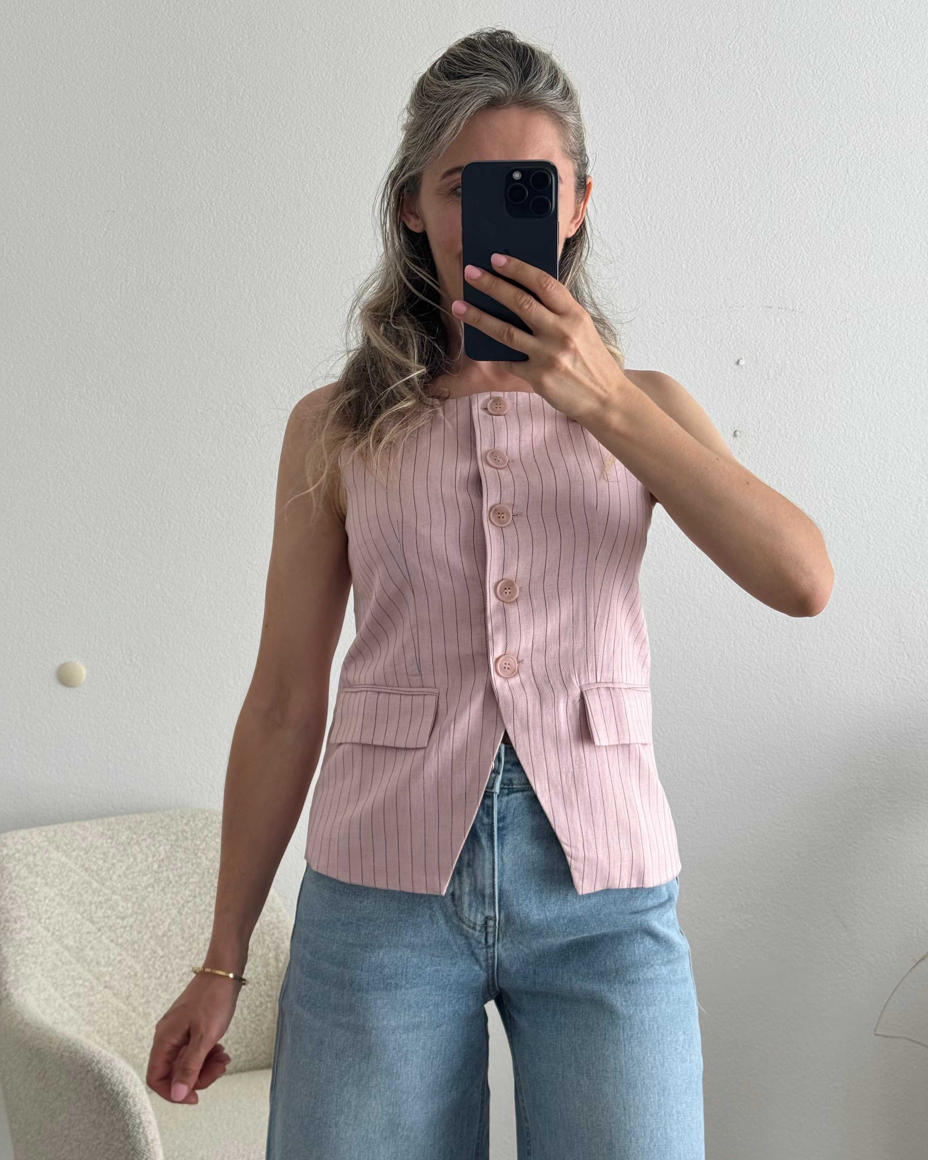 Weste pinstripes rosa