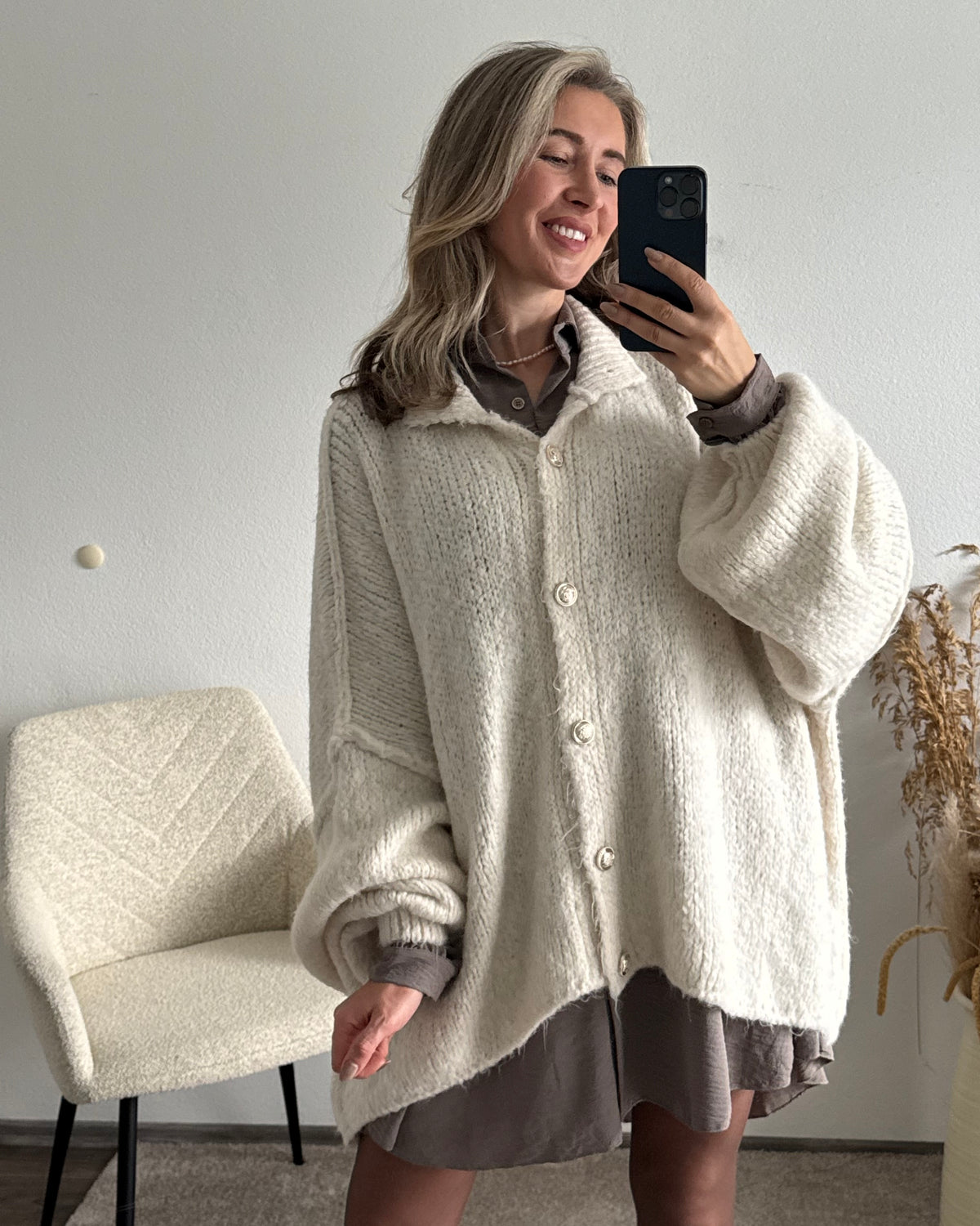 Strickjacke Elly Creme