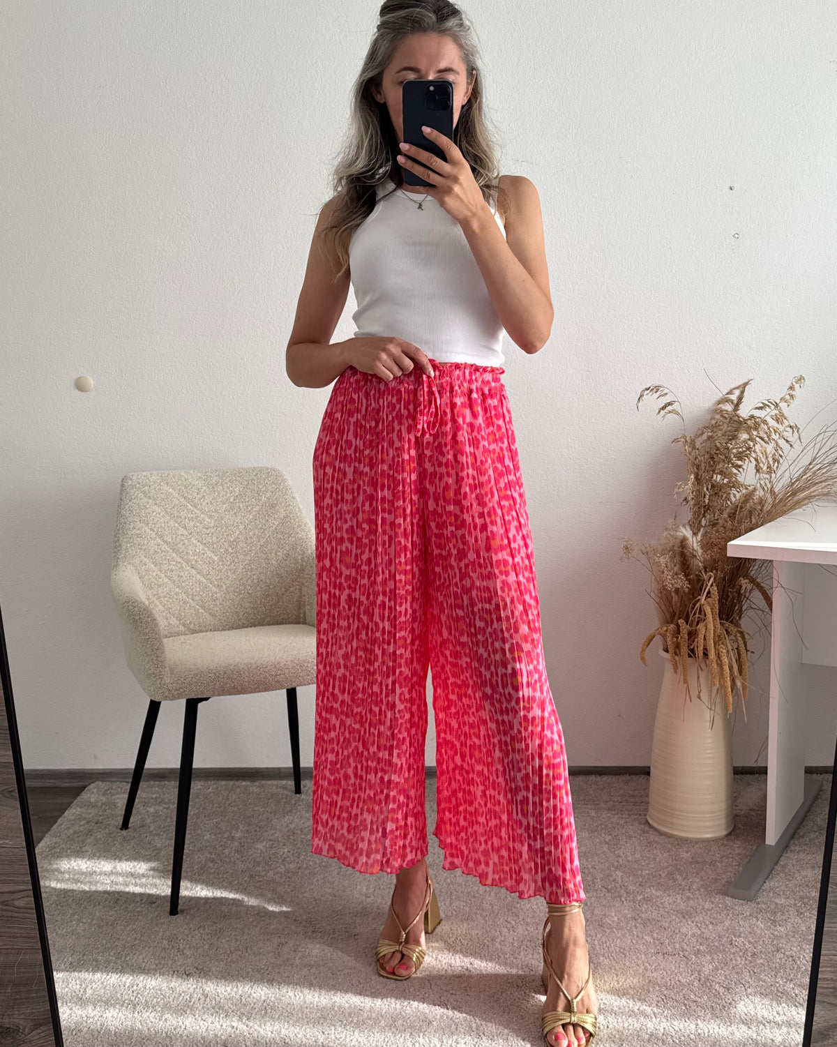 Plisseehose Leo Pink Orange