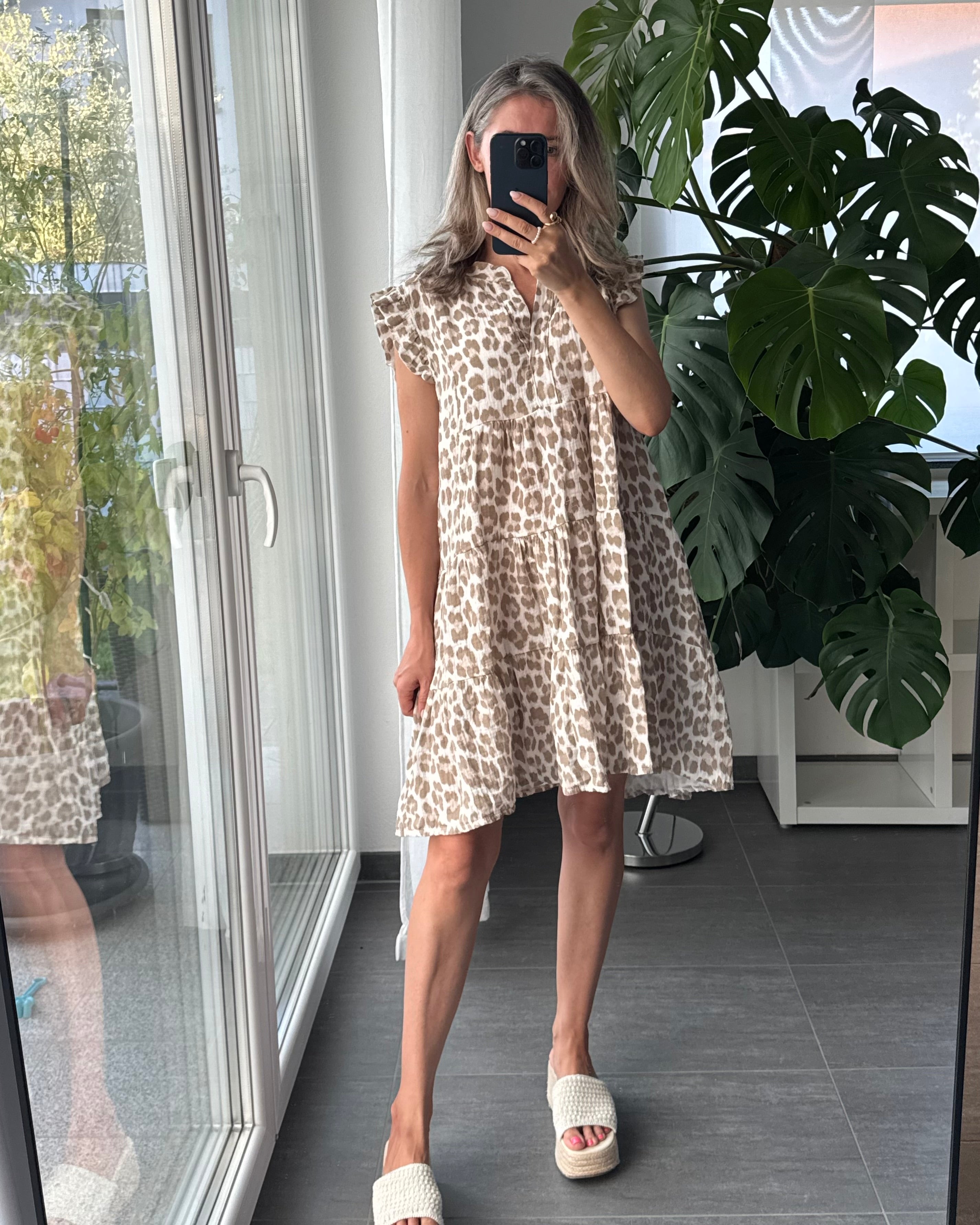 Musselinkleid Leni Leo Beige