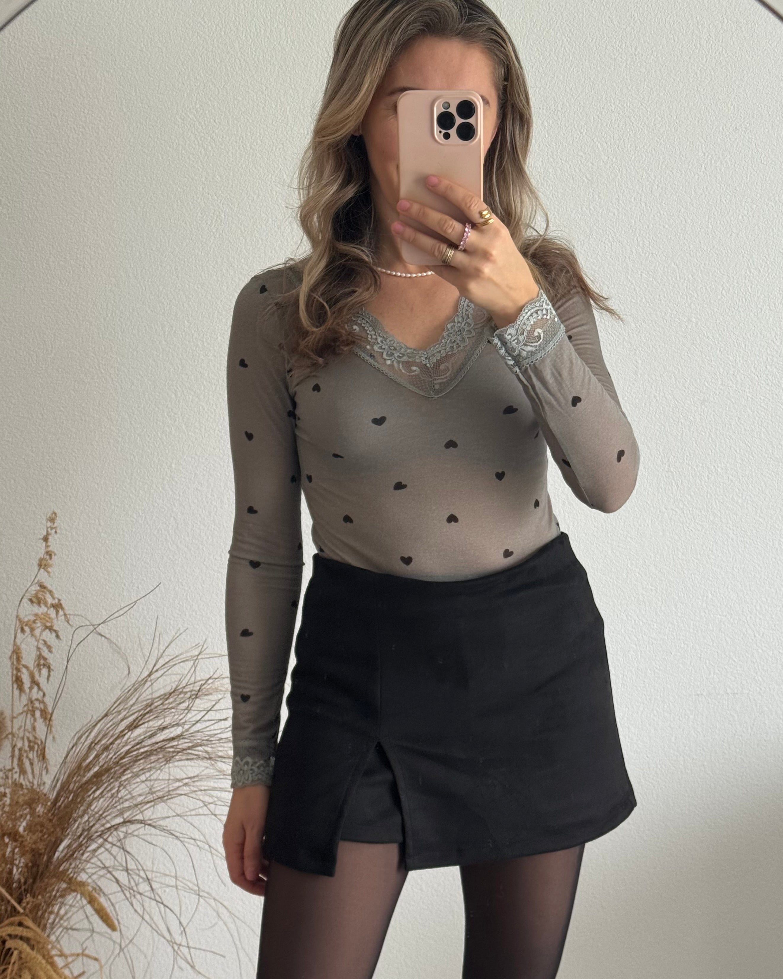 Hosenrock Wildlederoptik Schwarz