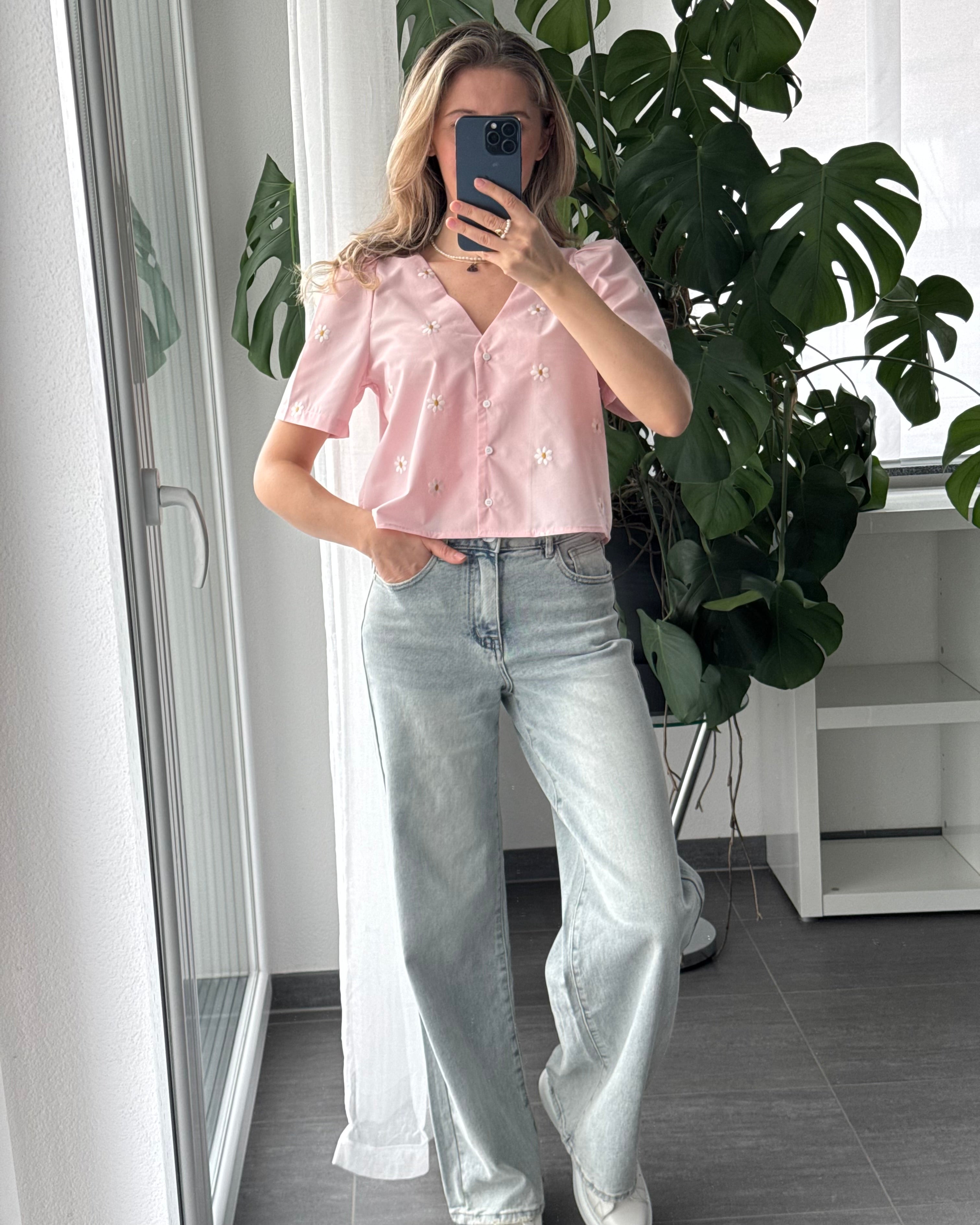 Bluse Flower Kiss Rosa