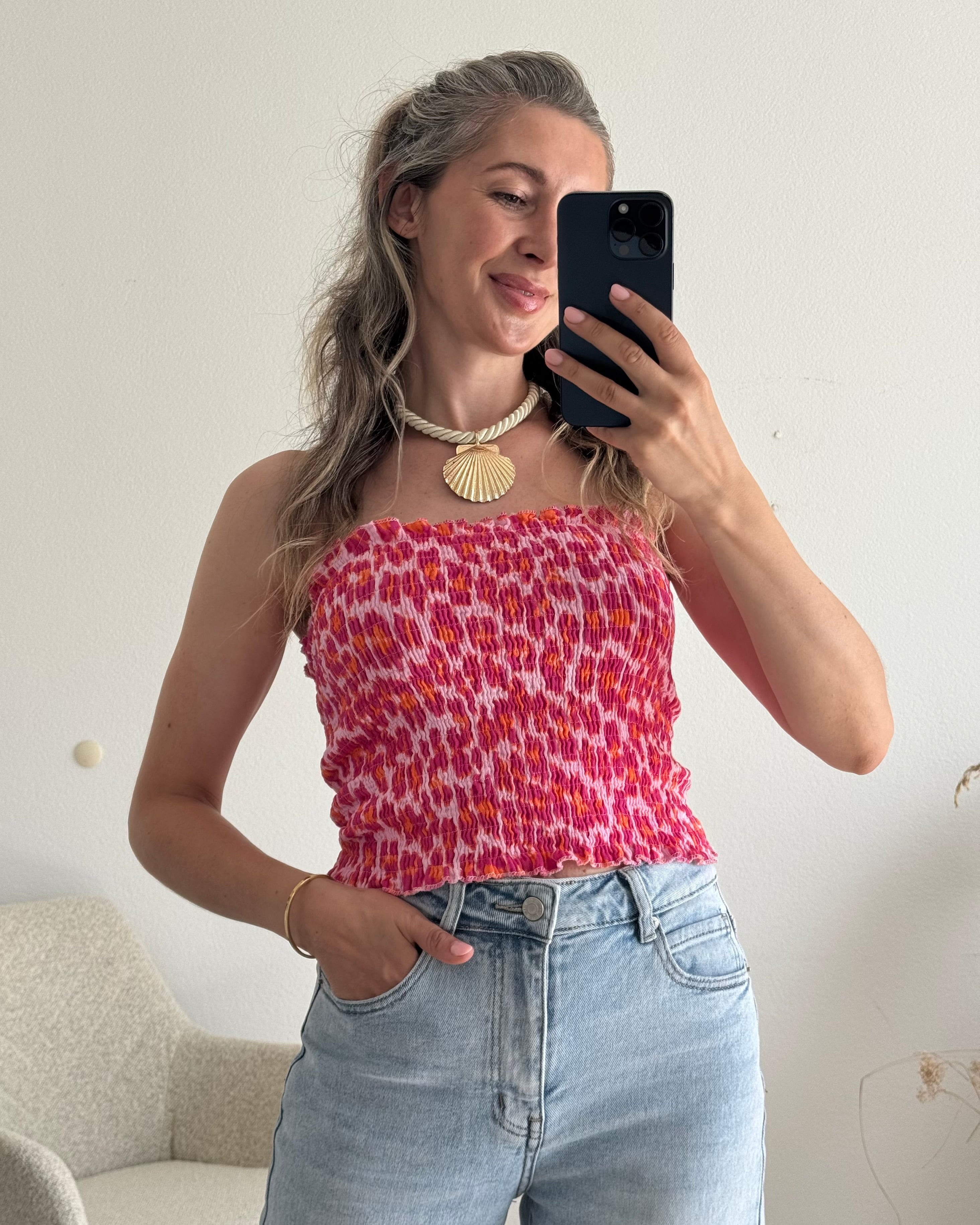 Bandeau Top Leo Pink