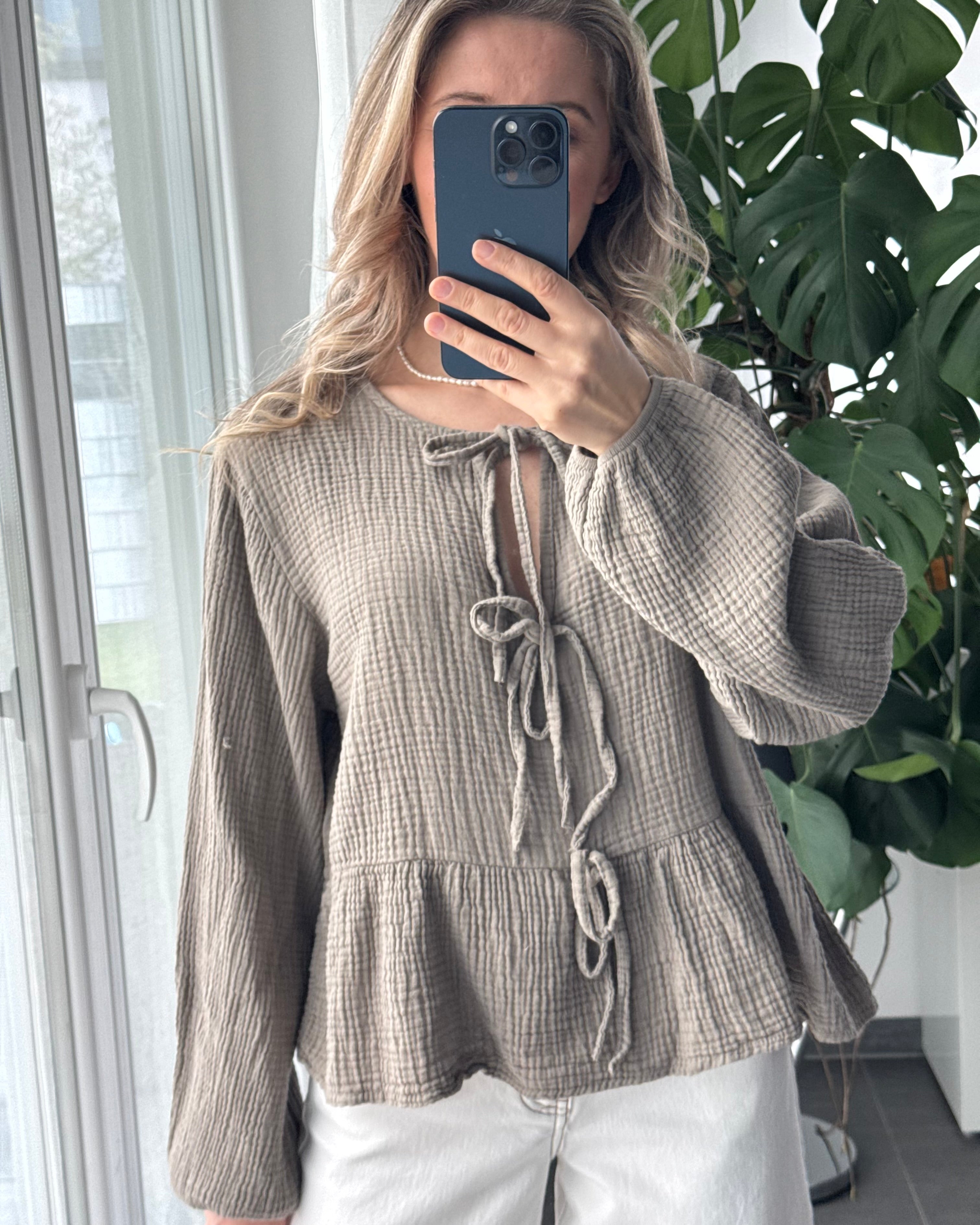 Musselinbluse Melly taupe