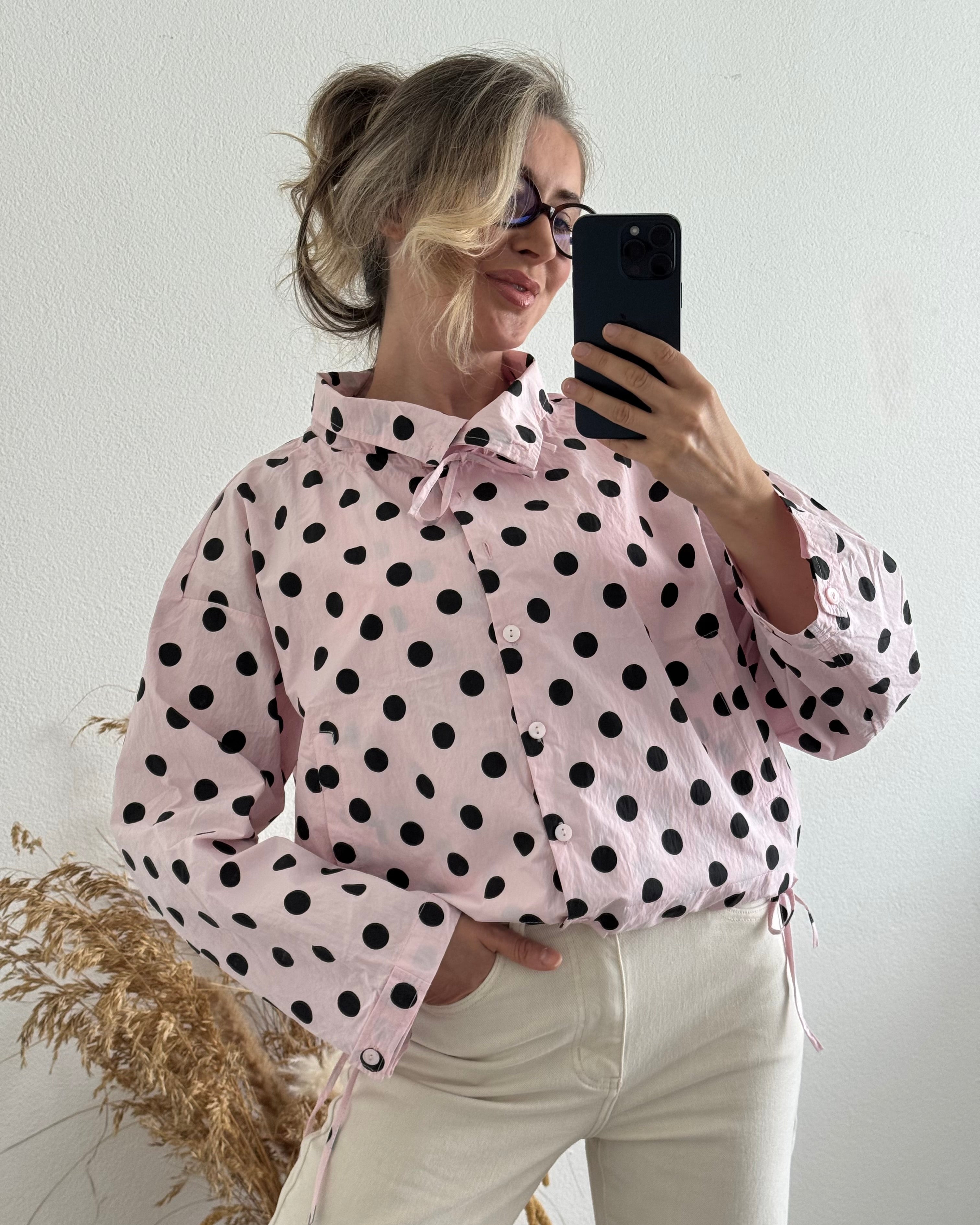 Soft Pink Polka Dots Jacket
