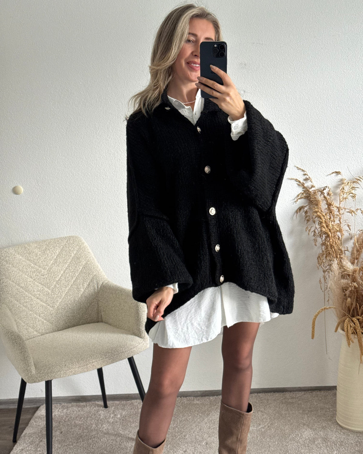 Strickjacke Elly Schwarz