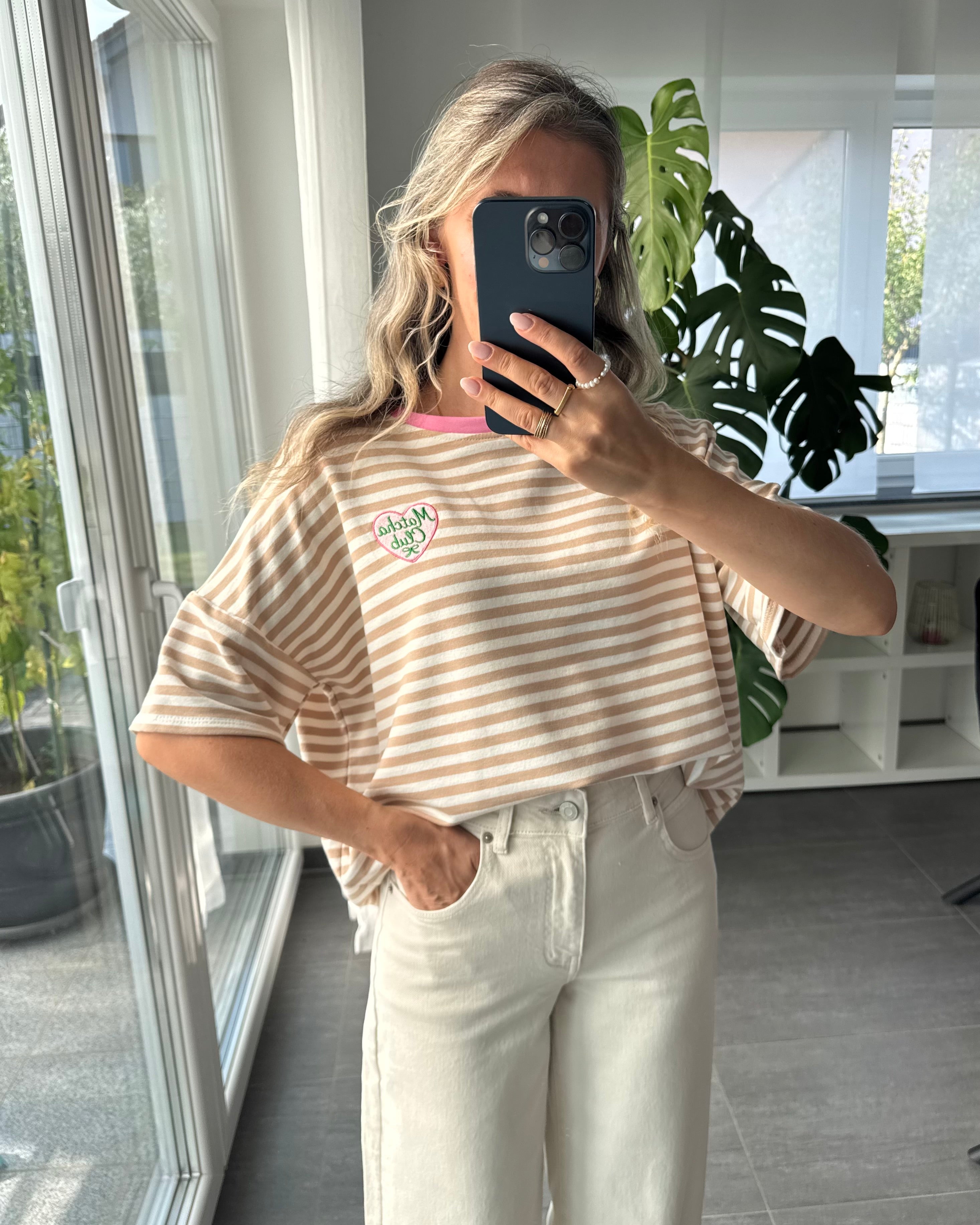 Shirt Streifenliebe Matcha Club Beige