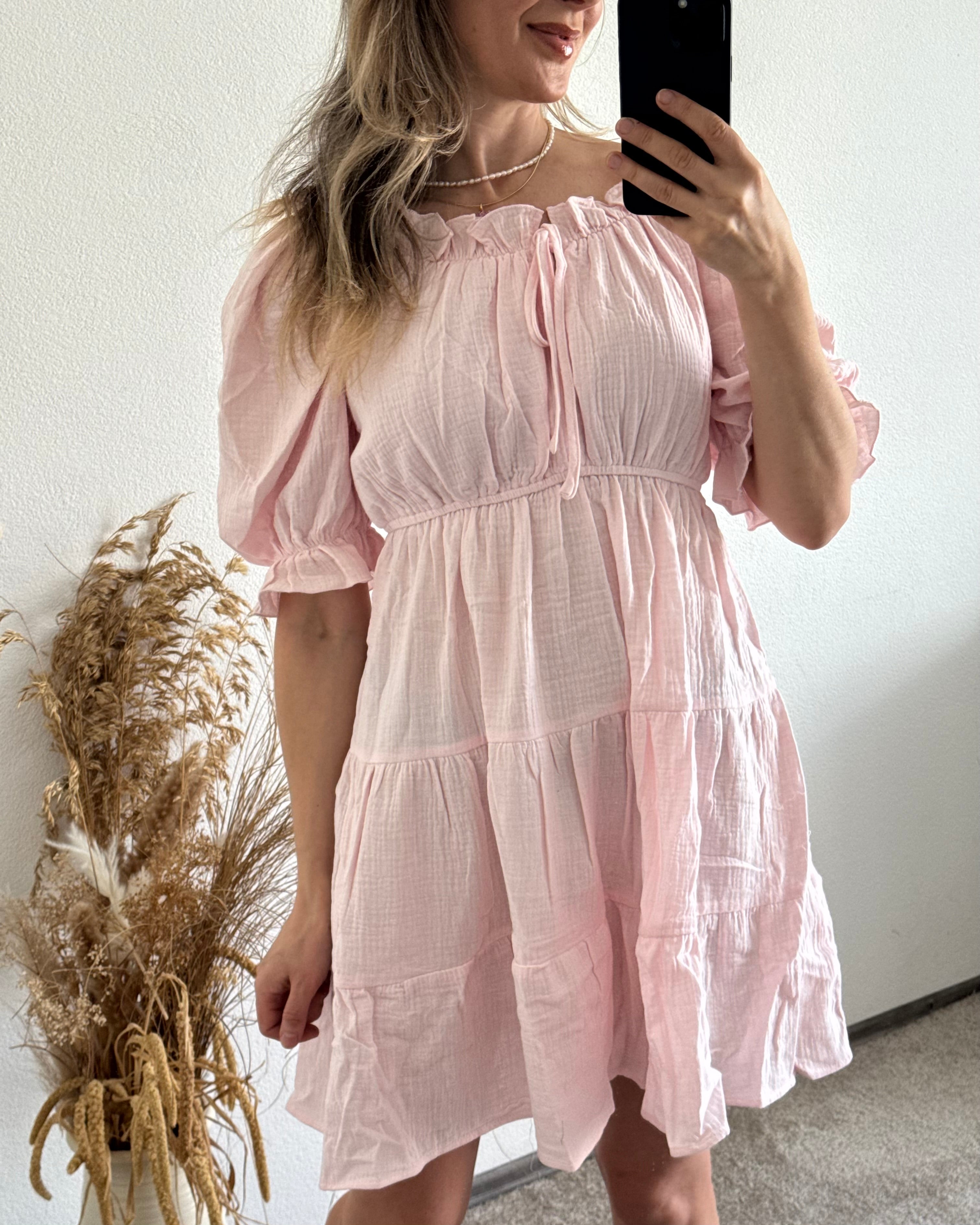 Musselinkleid Frühlingsflüstern Rosa