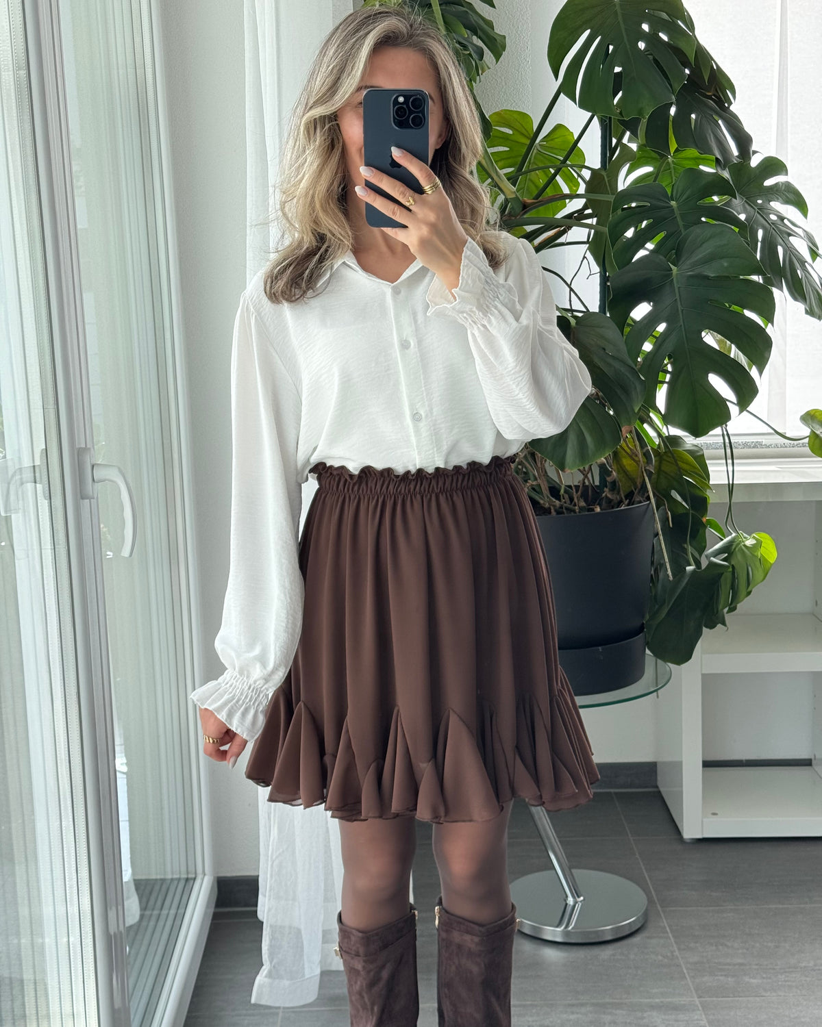 Bluse Marlie Rüschen Weiß
