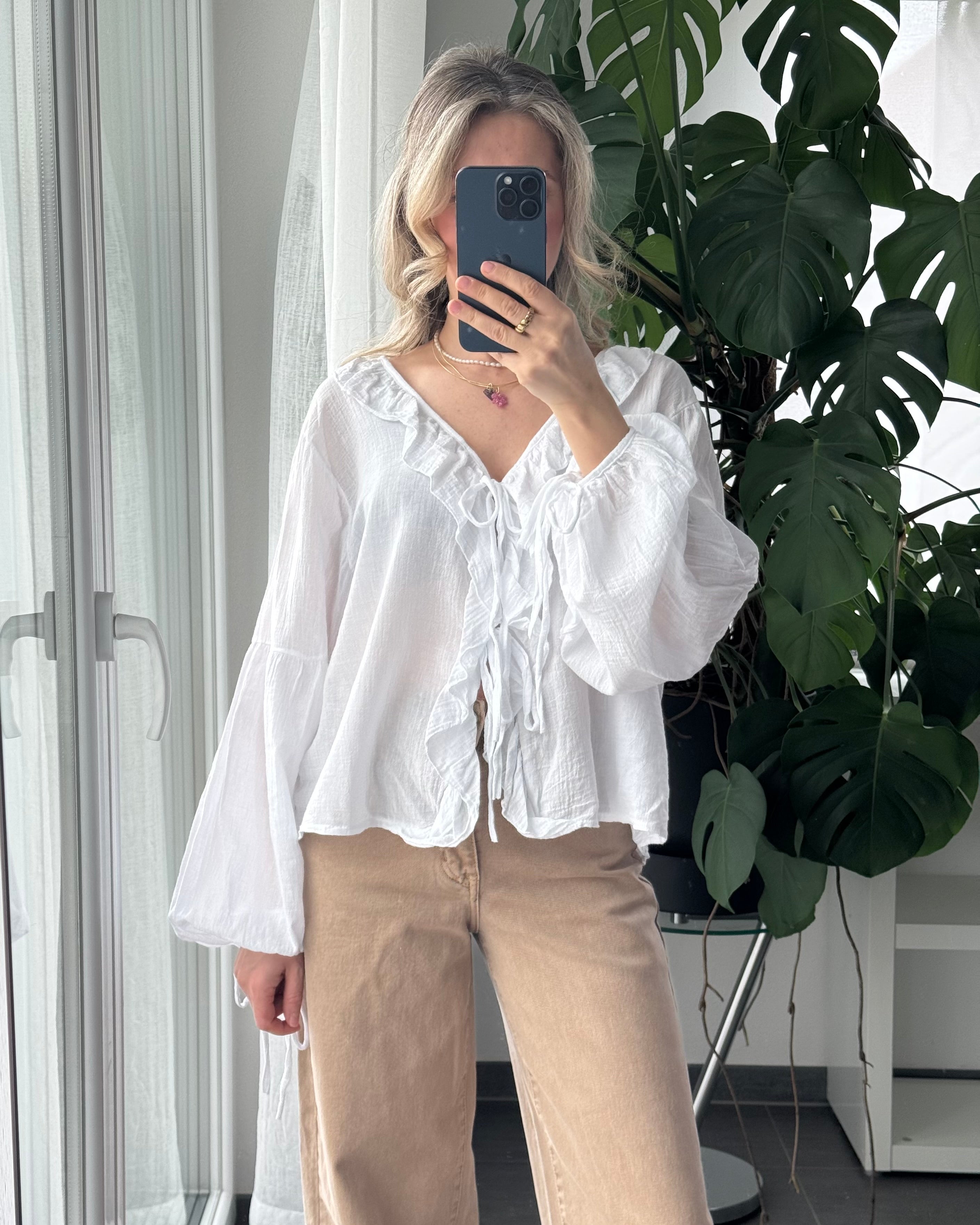 Rüschenbluse Mila weiß