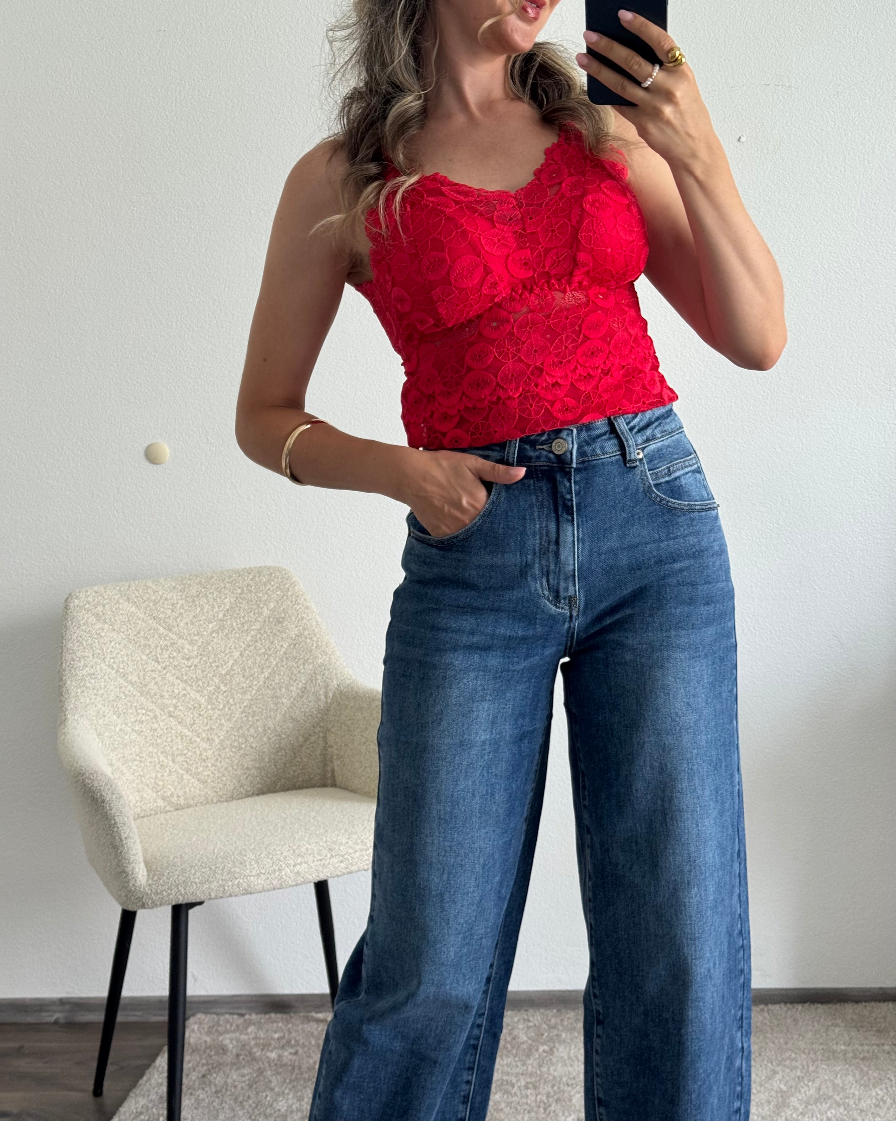 Spitzentop Lace Love Rot