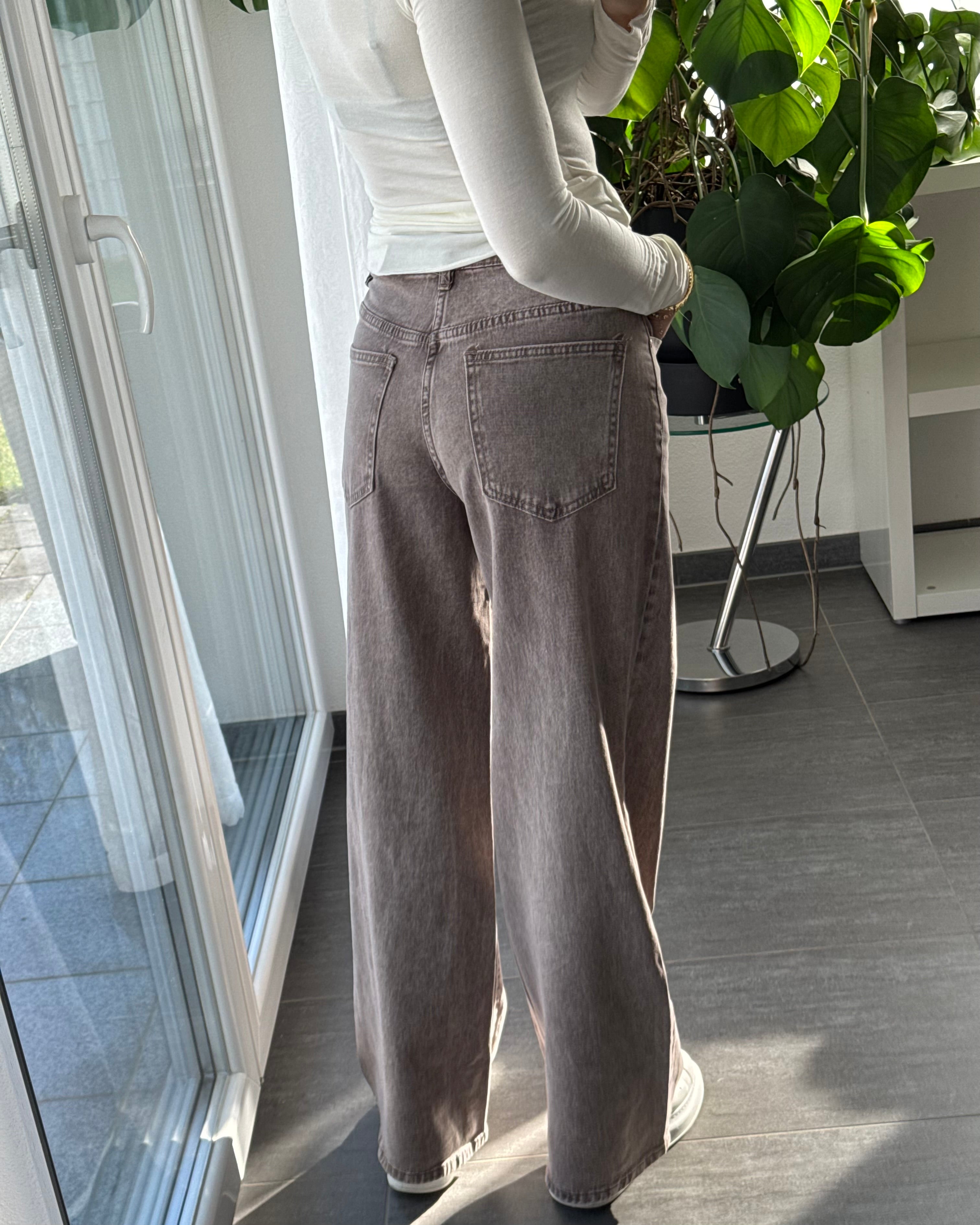 Wide leg stretch Jeans TAUPE