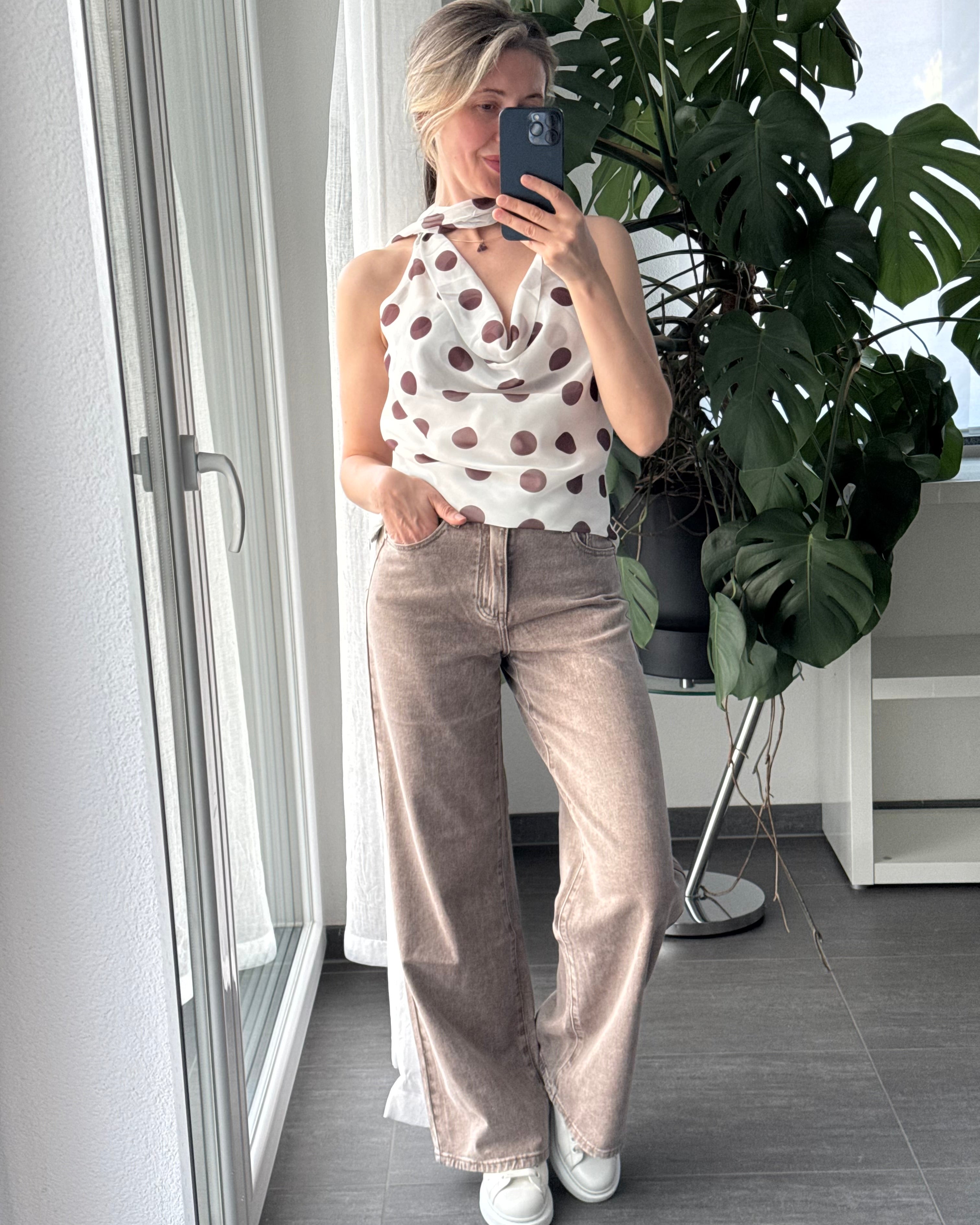 Polka Dots Top weiß
