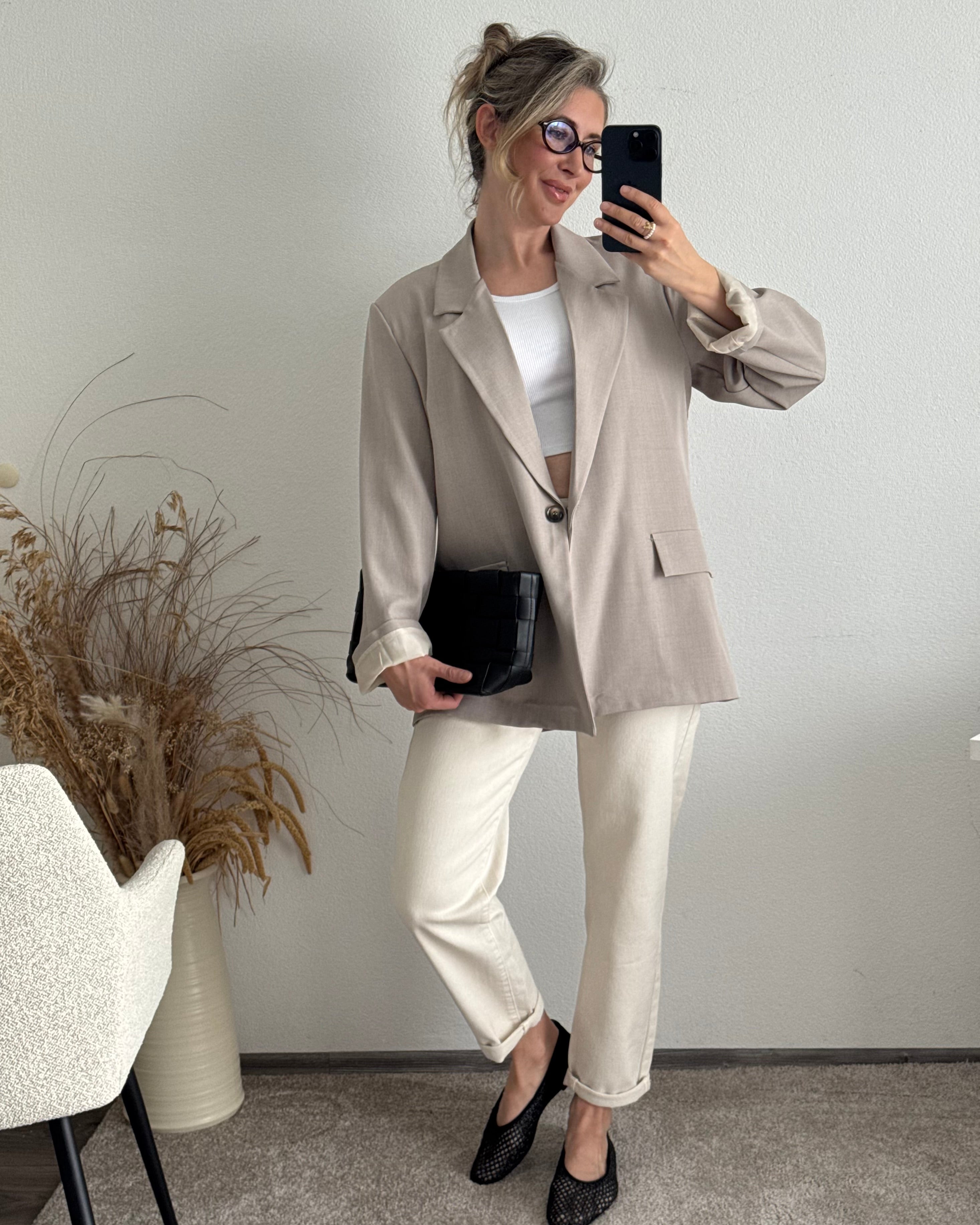 MOM JEANS Beige
