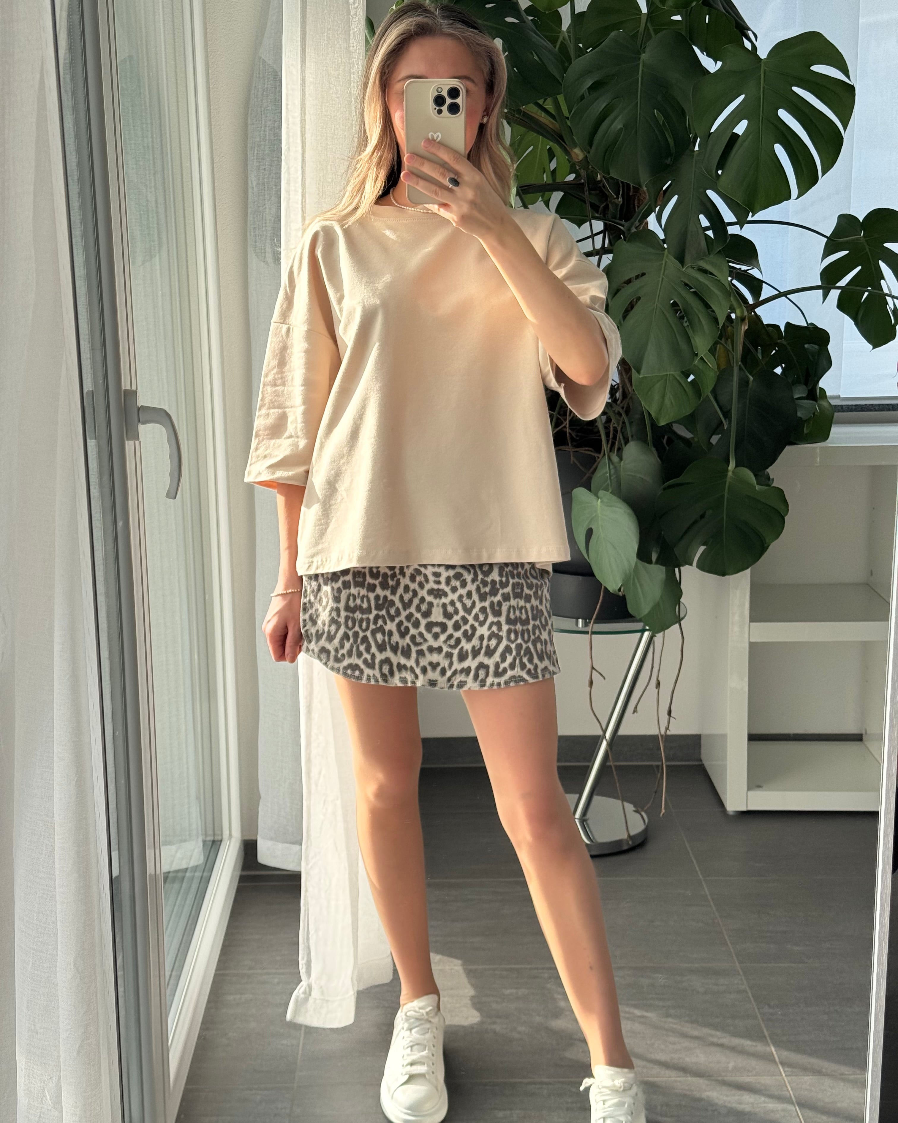 hochwertiges Oversize Shirt beige