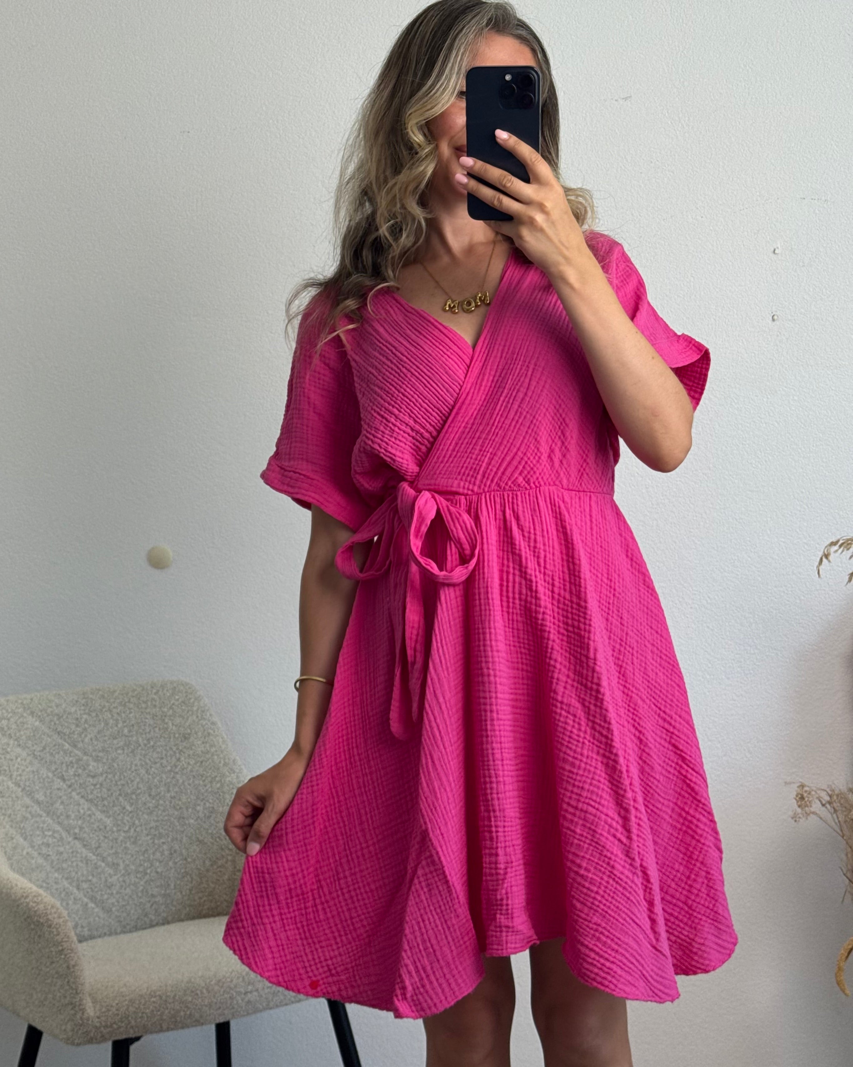 Musselinkleid Ella Pink