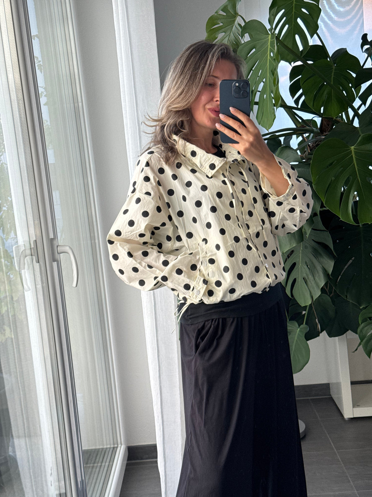 Soft Creme Polka Dots Jacket