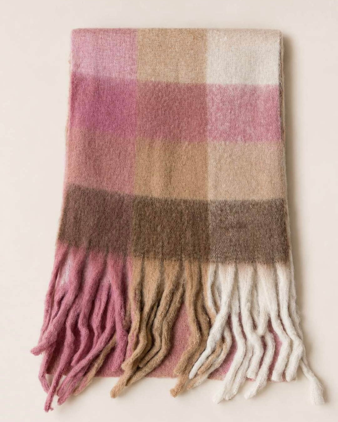 Rosalie Check Schal Rosa/Mocha