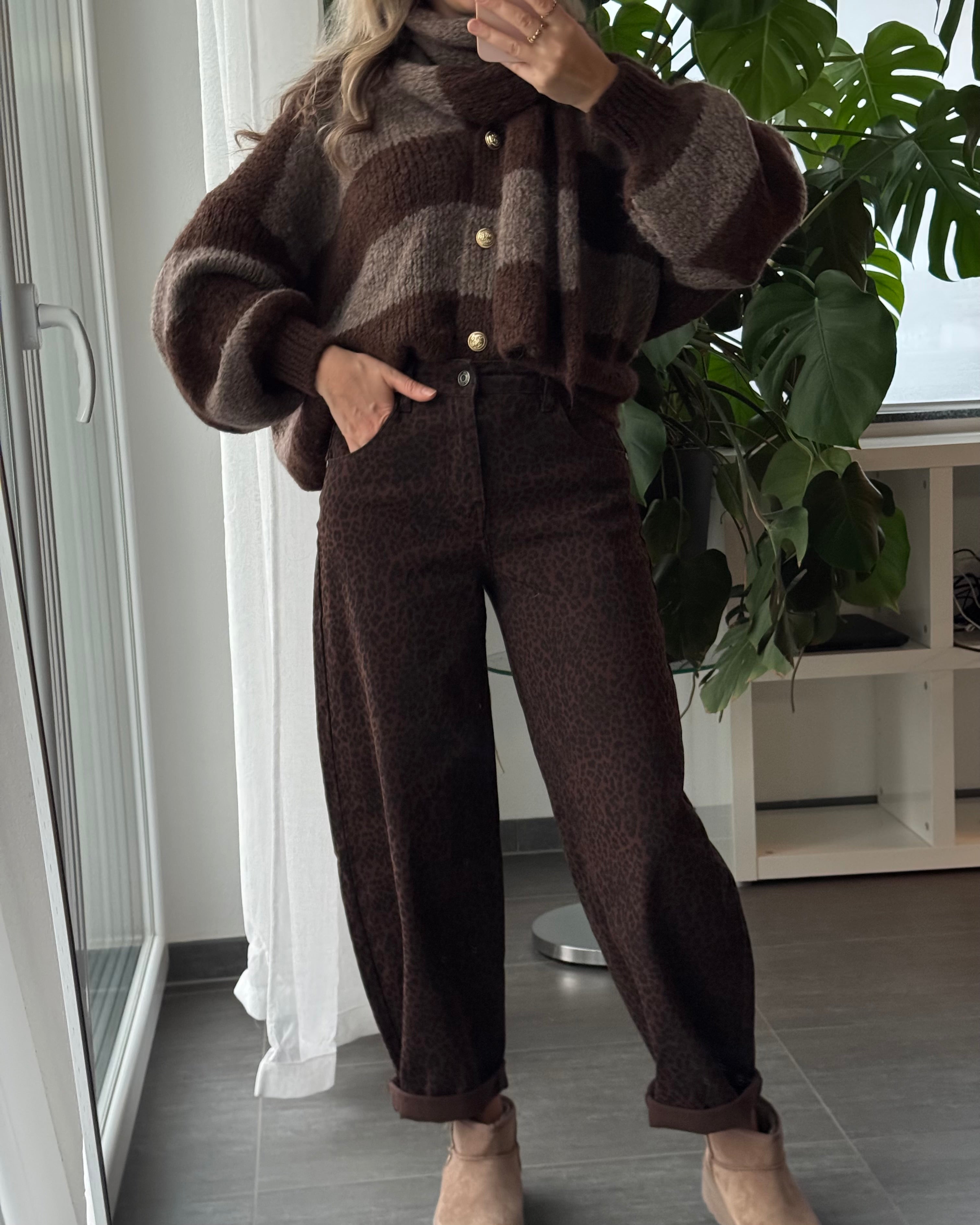 Stretch Balloon Jeans Leo Brown