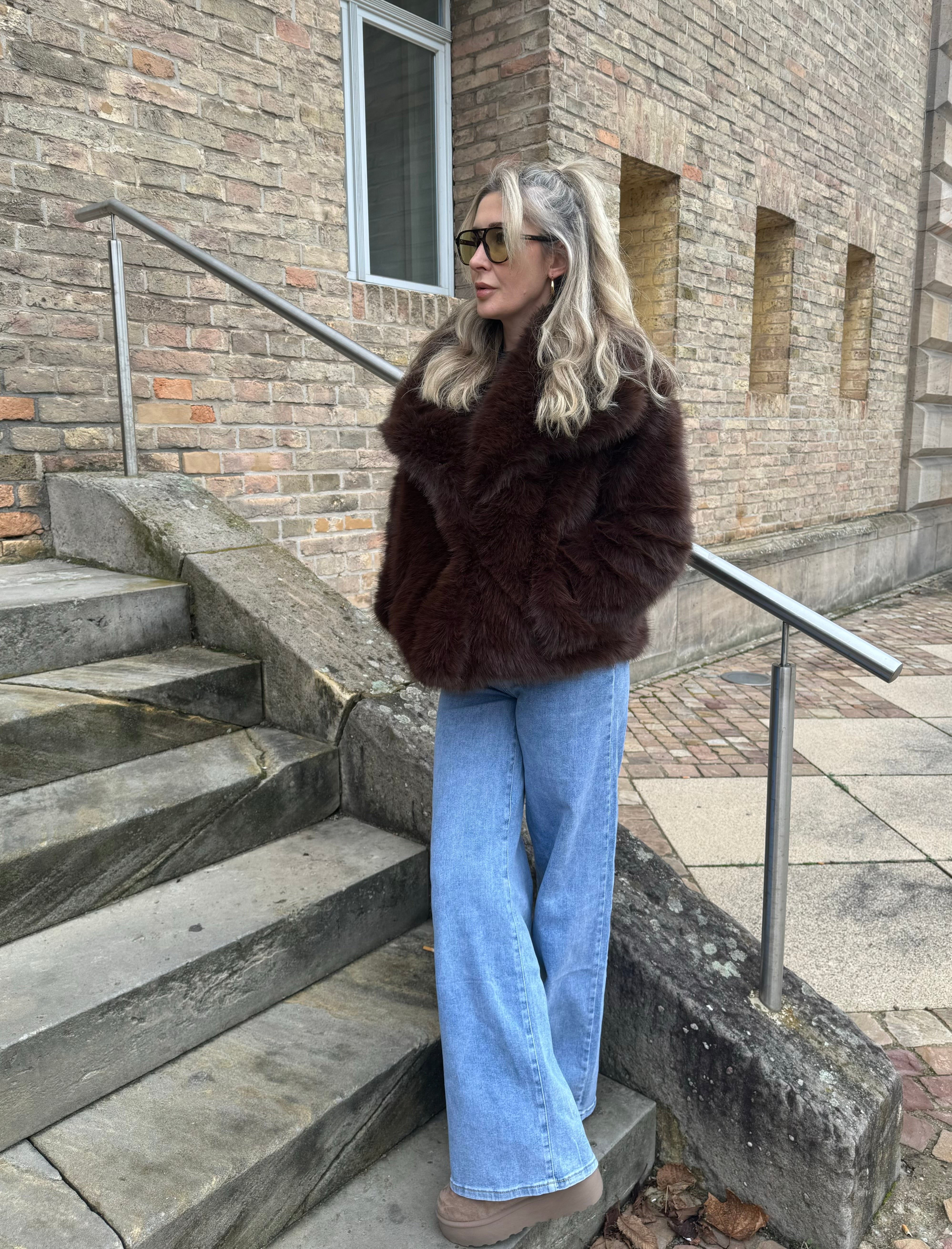 Kunstfell Jacke BRAUN