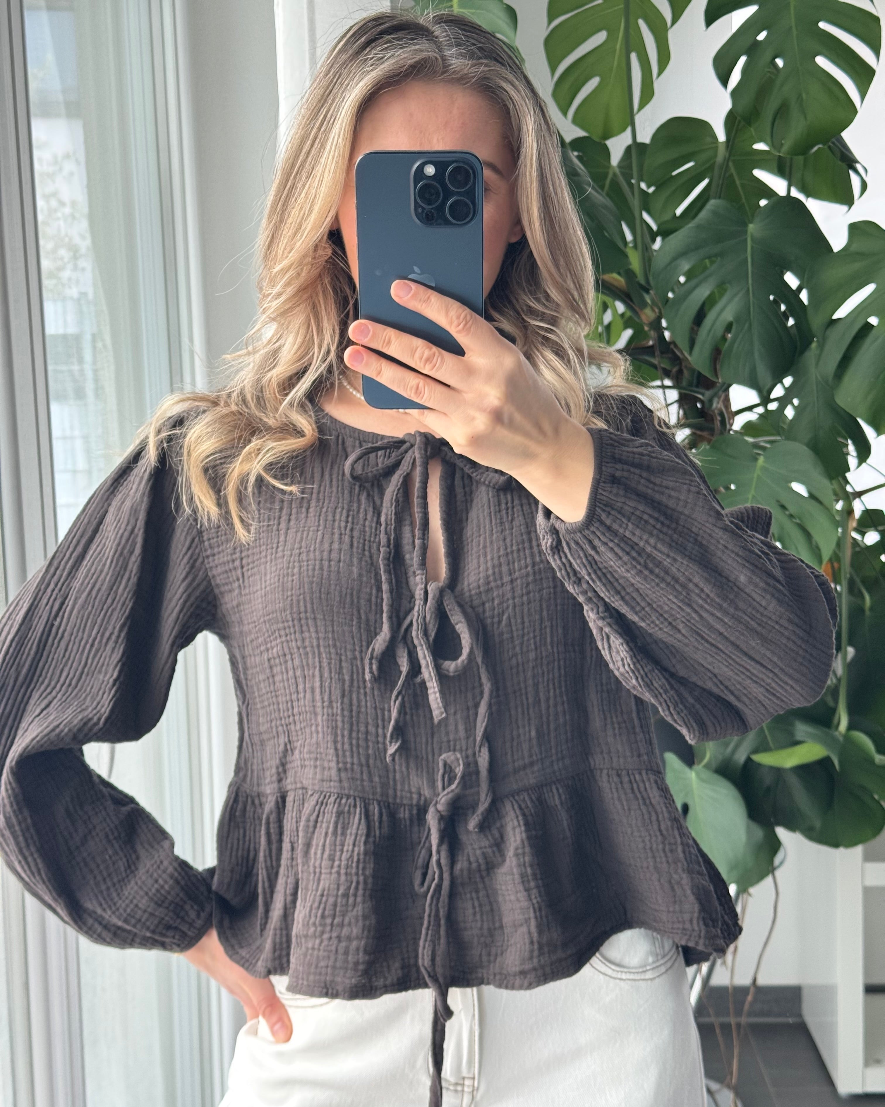 Musselinbluse Melly Braun