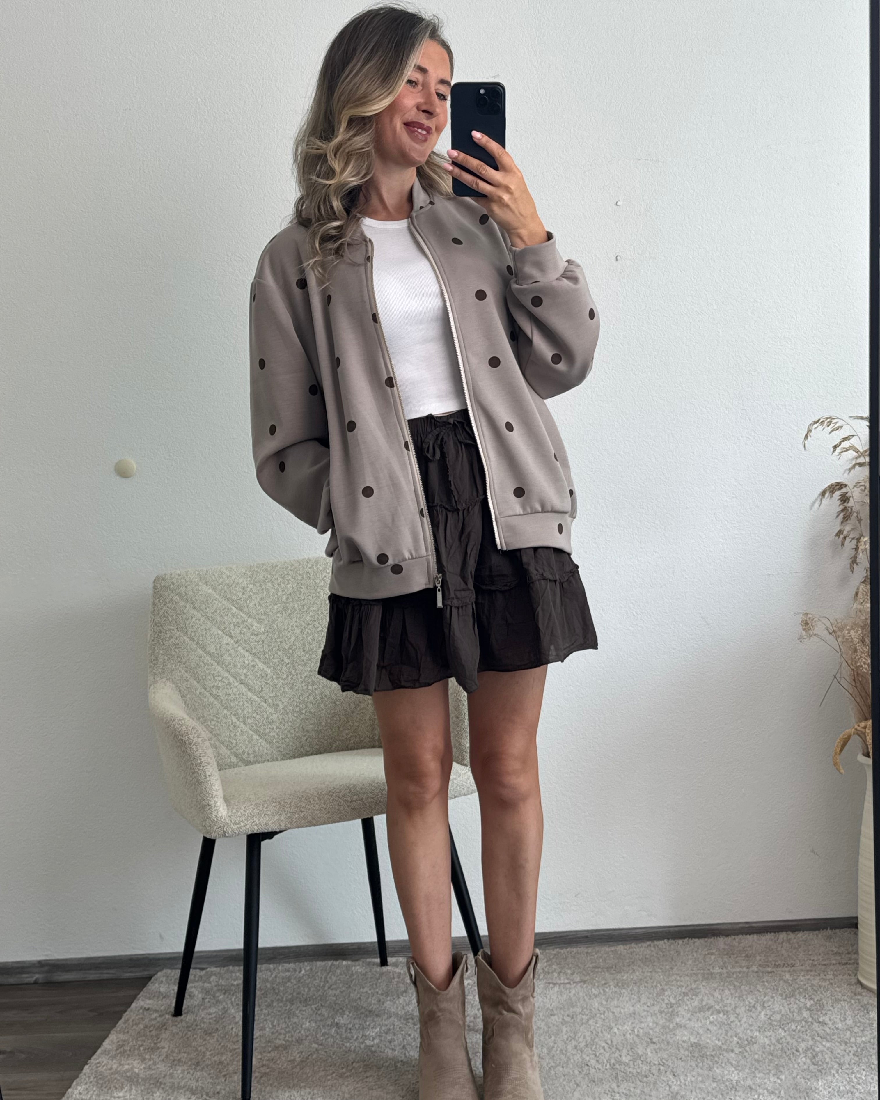 Sweatjacke Mocha Dots