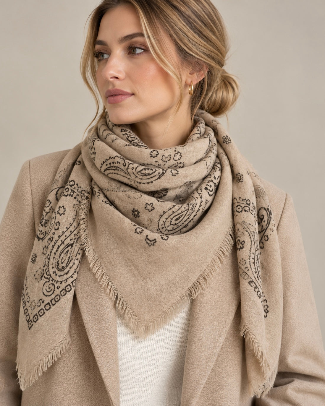 Schal Paisley Taupe
