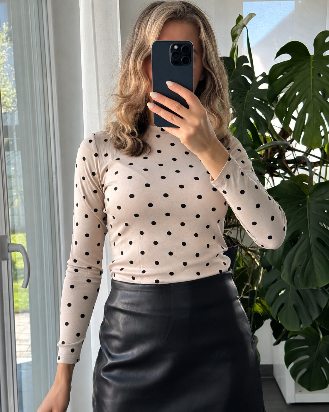 Polka Dot Longsleeve Taupe