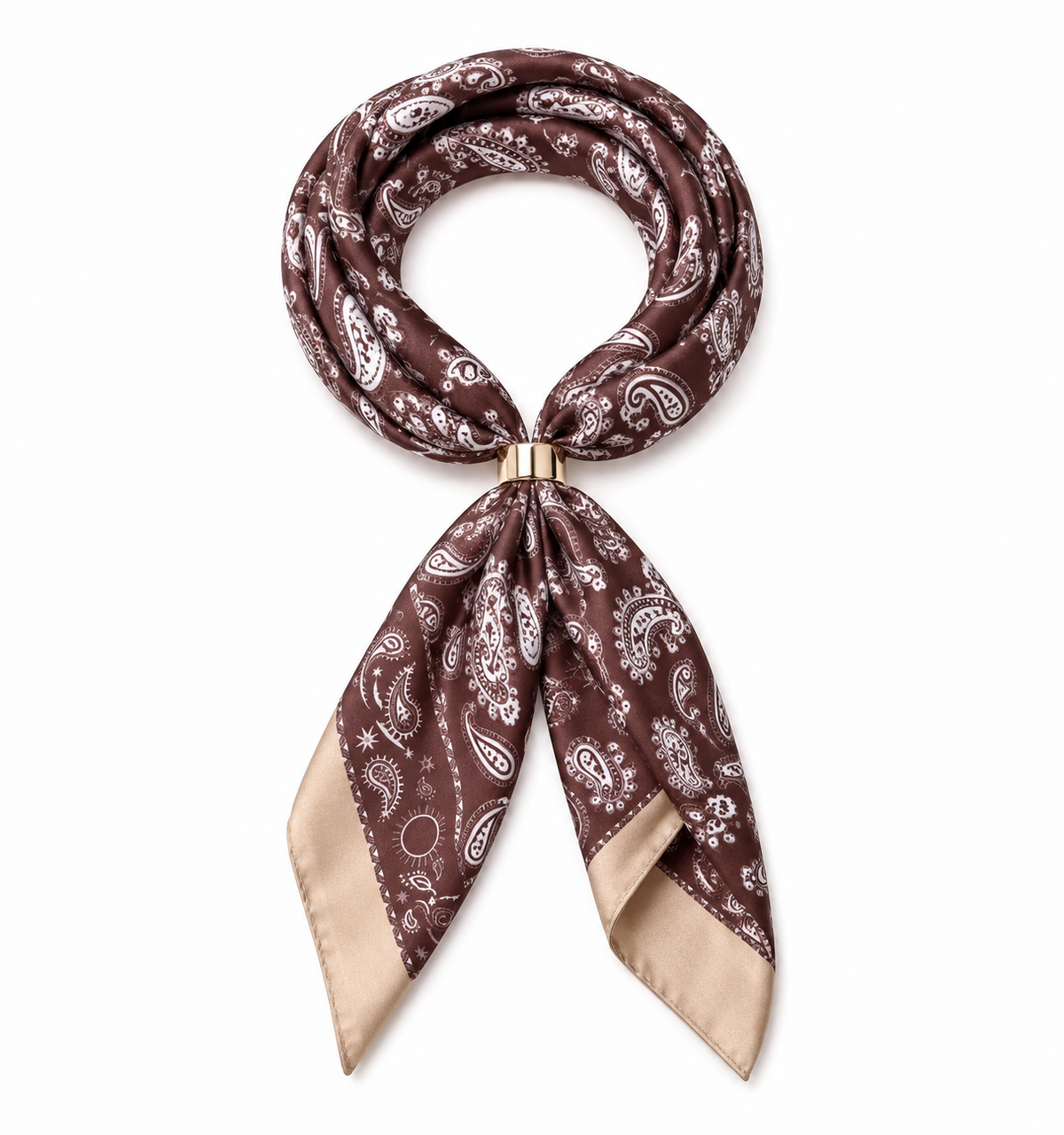 Paisley Schal mit Goldschnalle
