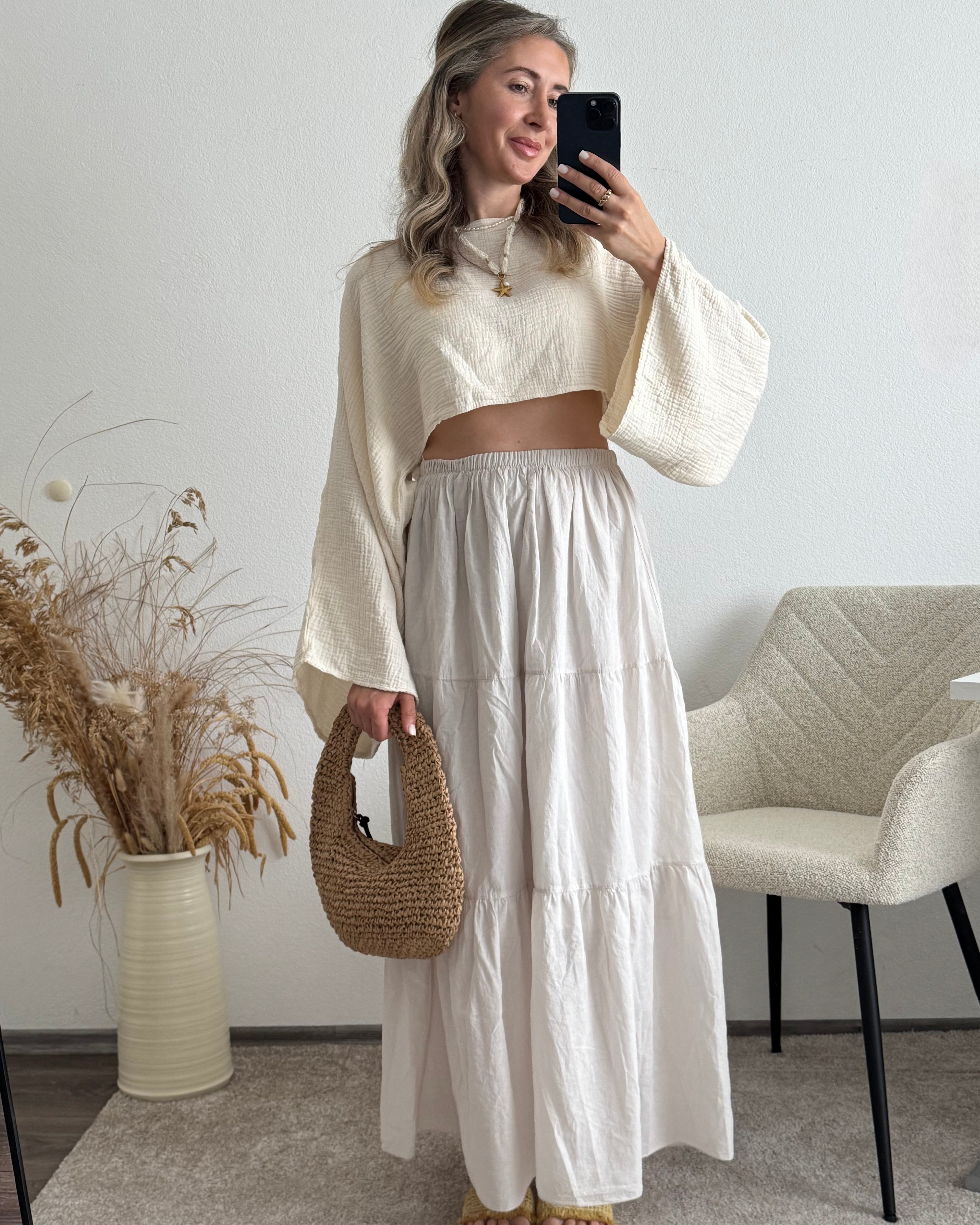 Cotton Maxi Skirt Boho Touch