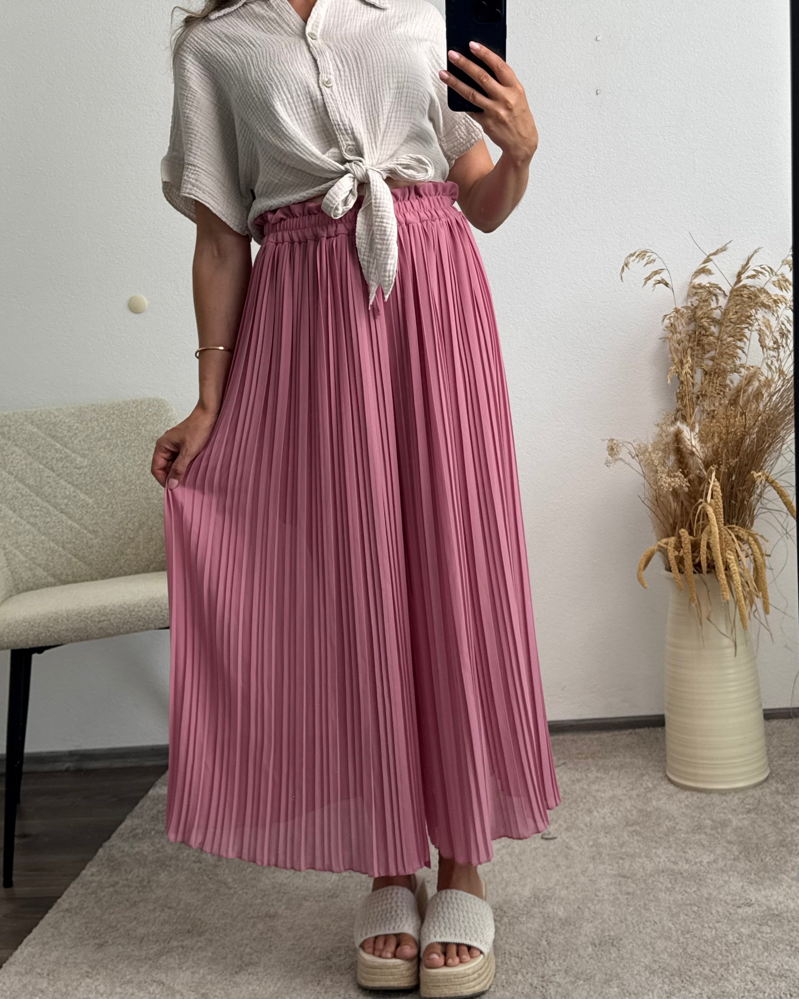 Plisseehose Altrosa