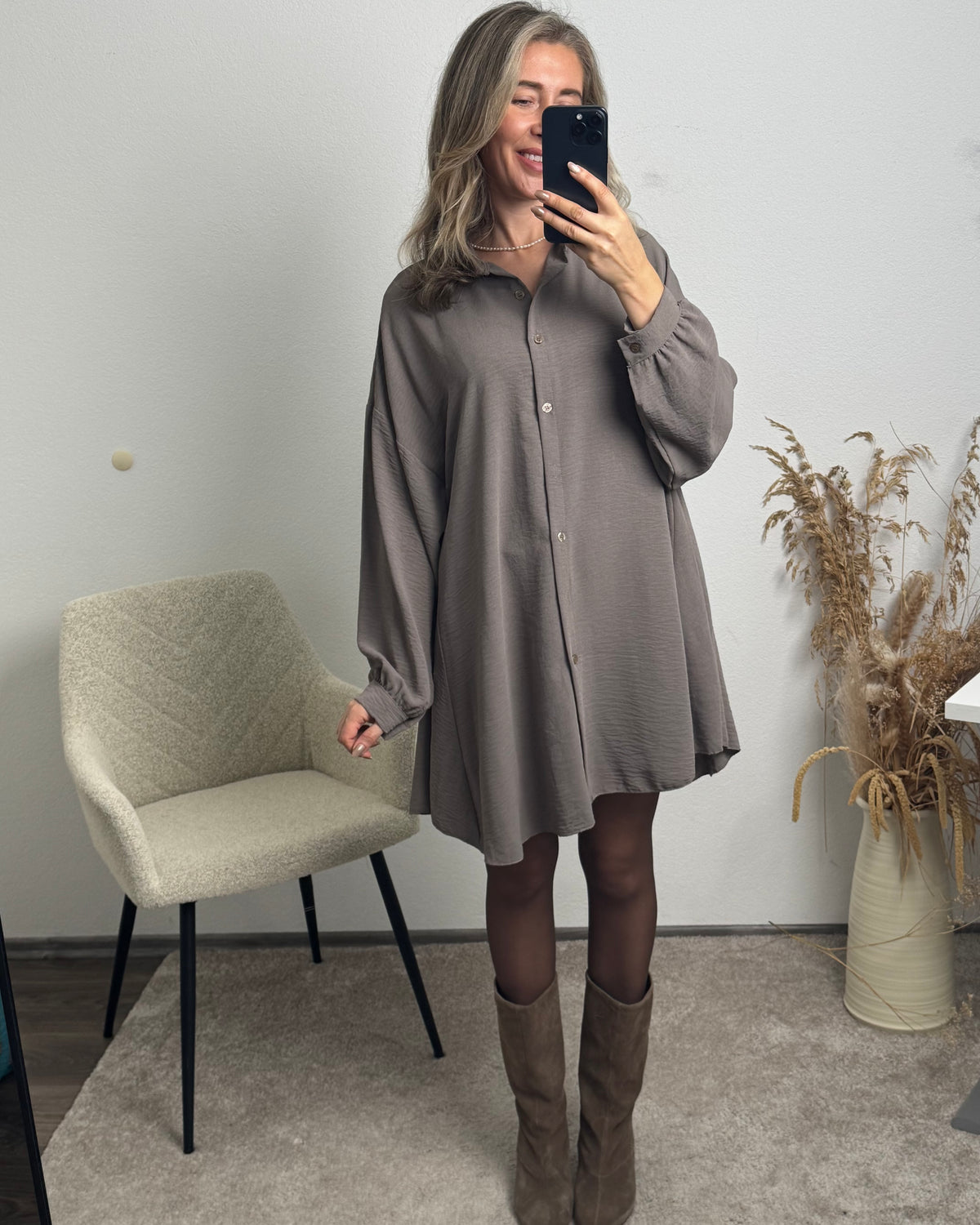 Blusenkleid Marlie Taupe