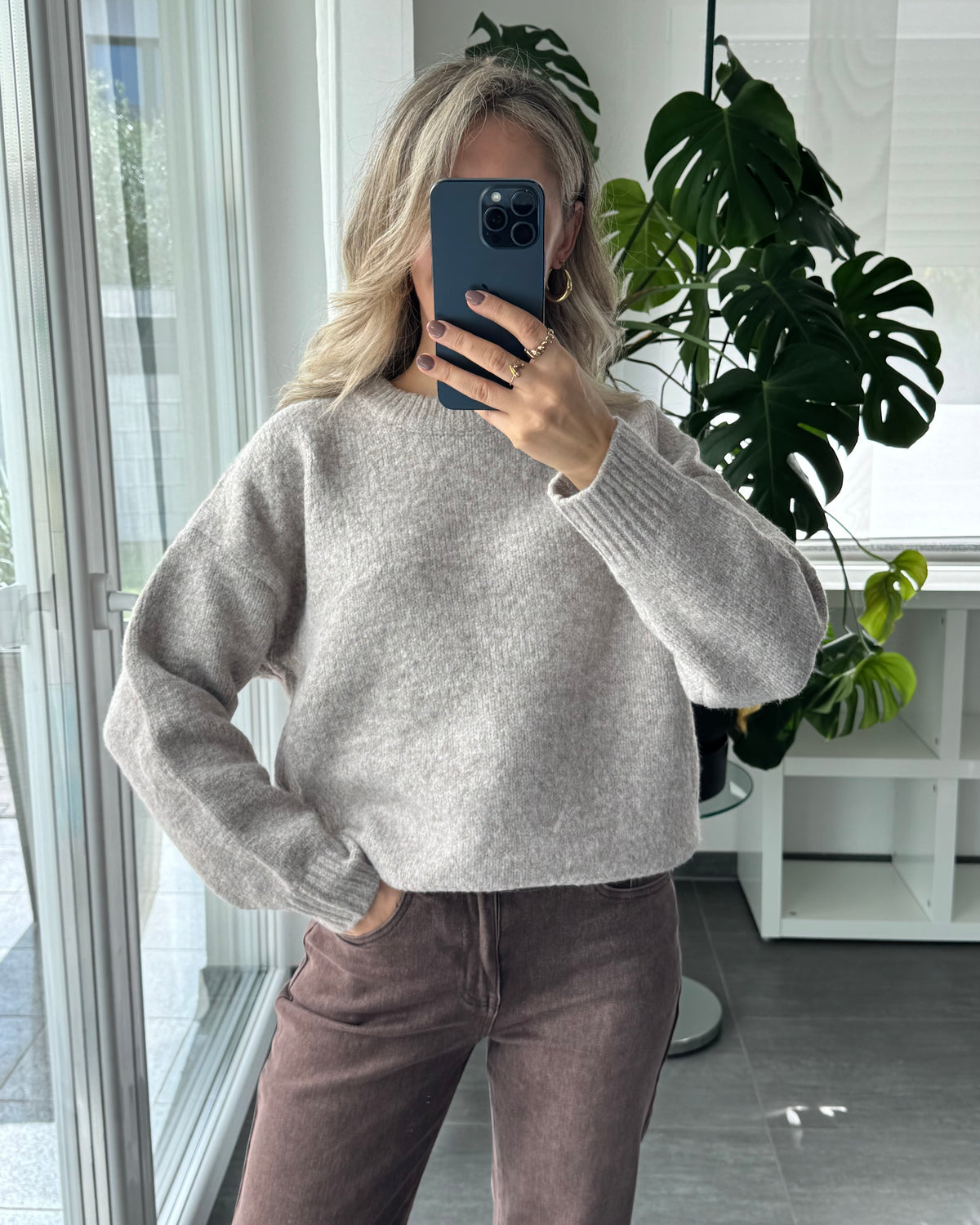 supersoft oversize Pullover Taupe