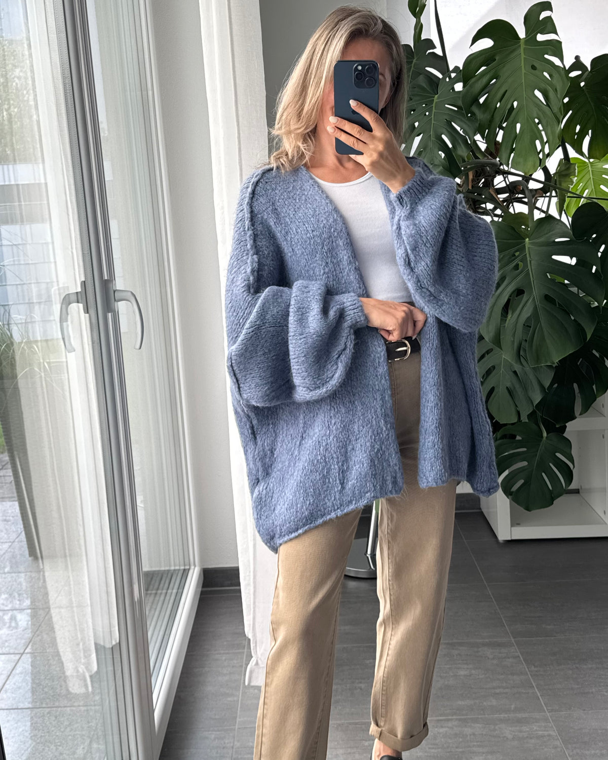 Offener Oversize Cardigan Lea Blau