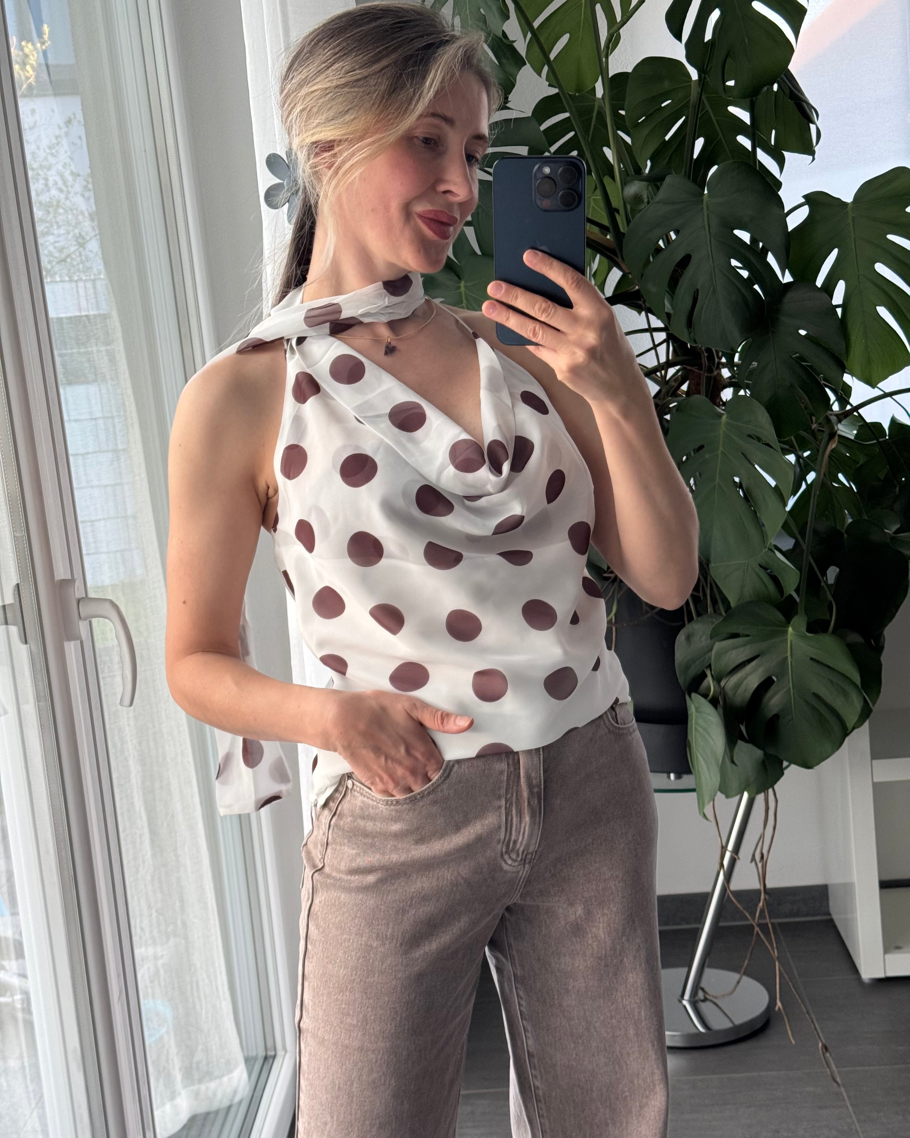 Polka Dots Top weiß