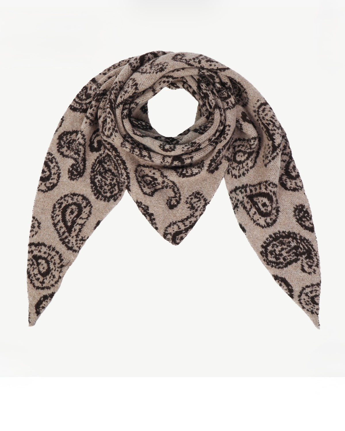 Dreieckstuch mit Paisley-Muster Taupe