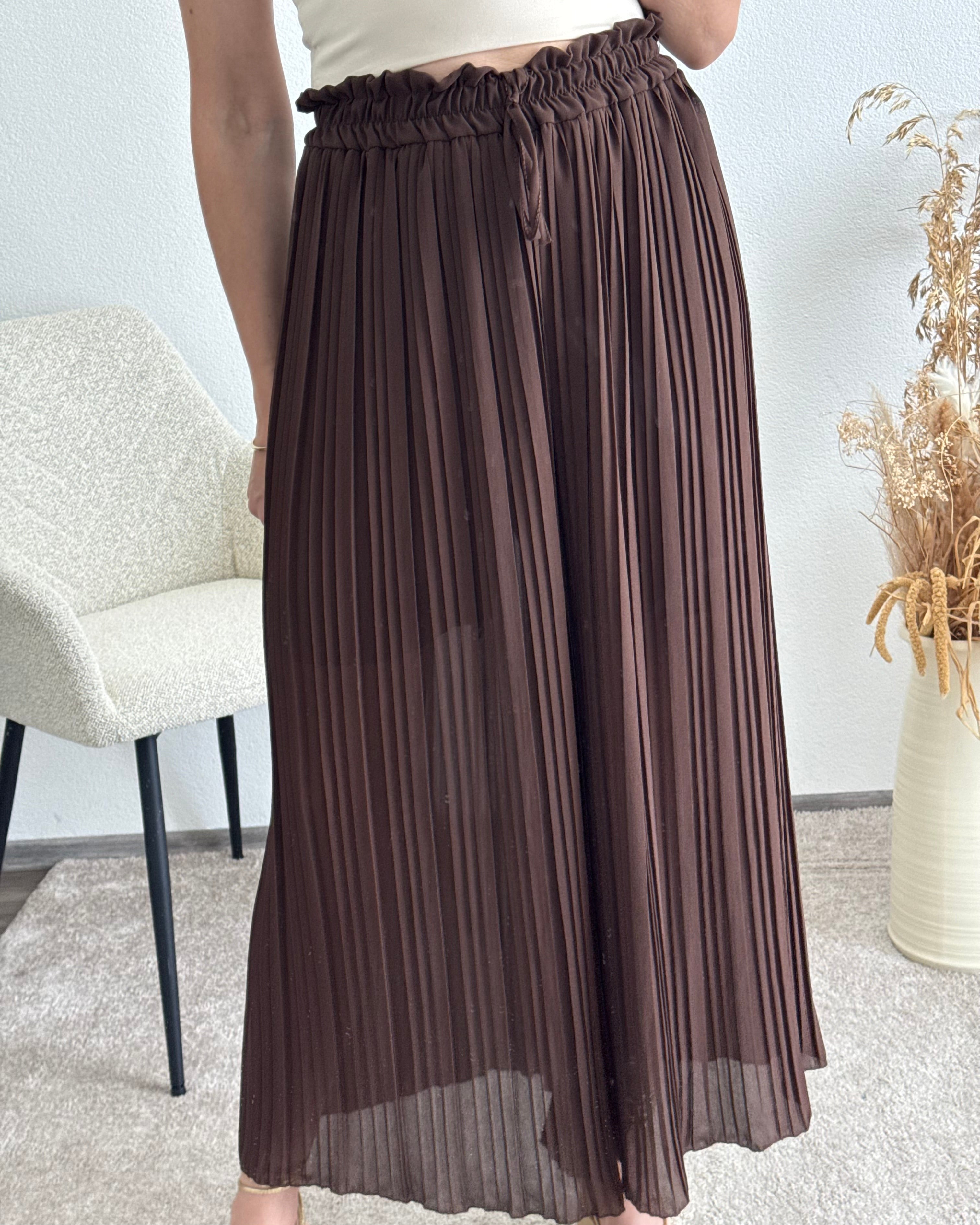 Plisseehose Braun