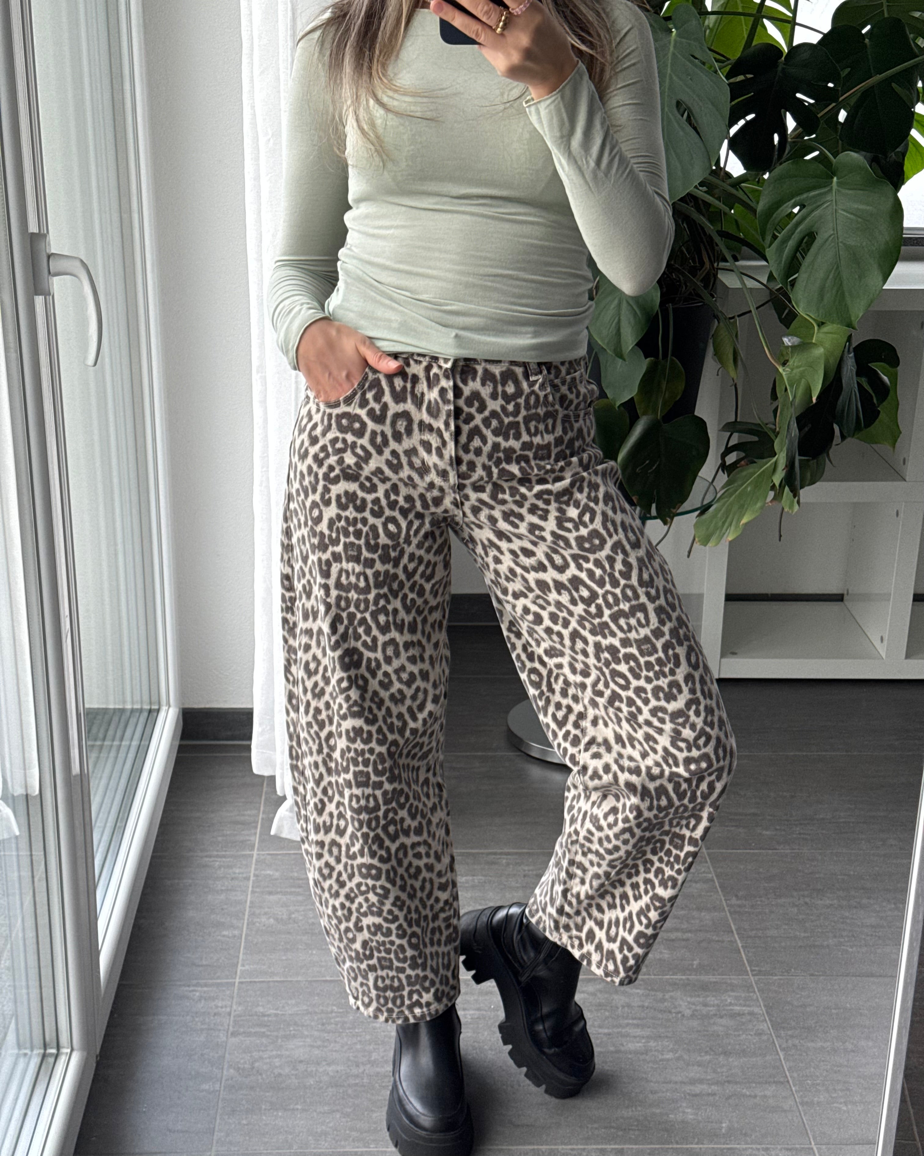 Stretch Balloon Jeans Leo Pard