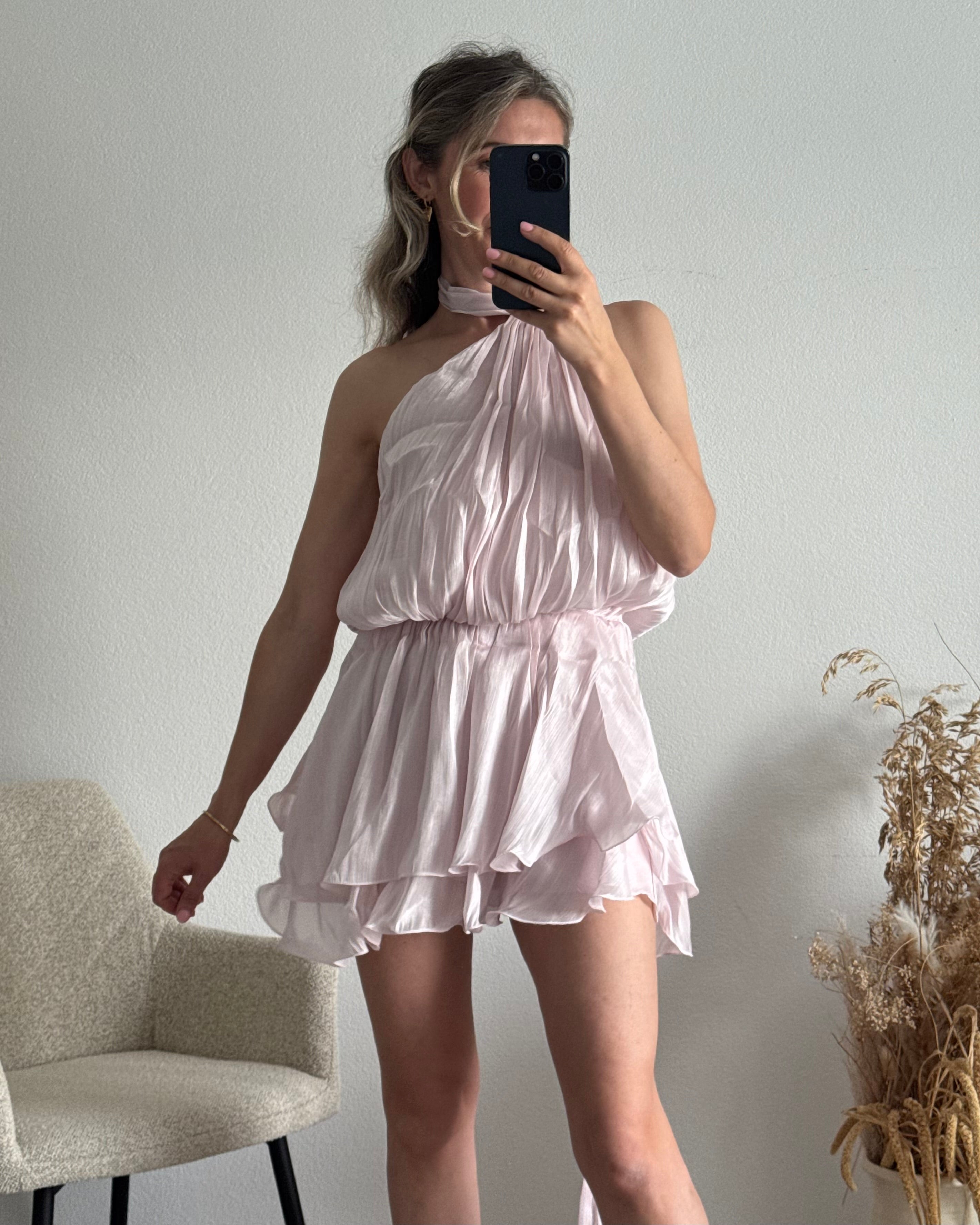 Golden Hour Mini Kleid rosa