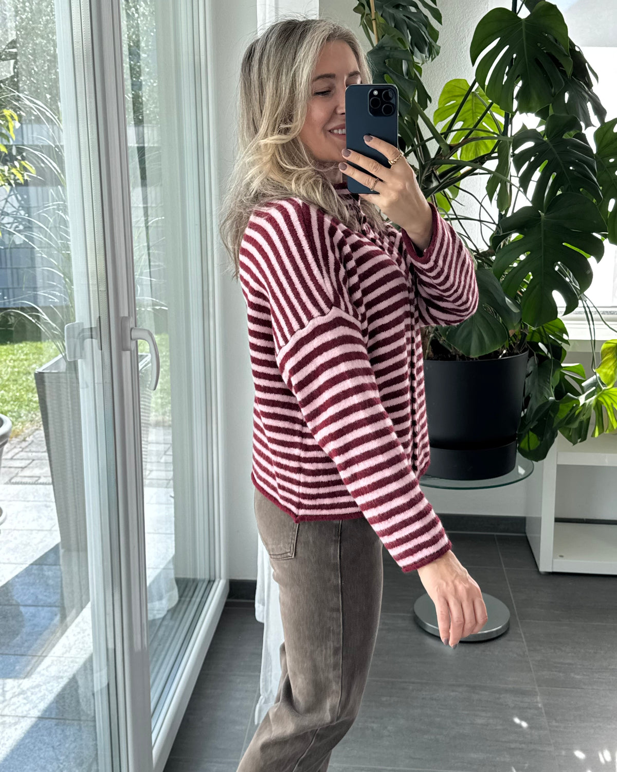 Cardigan Cozy Days Bordeaux Rosa